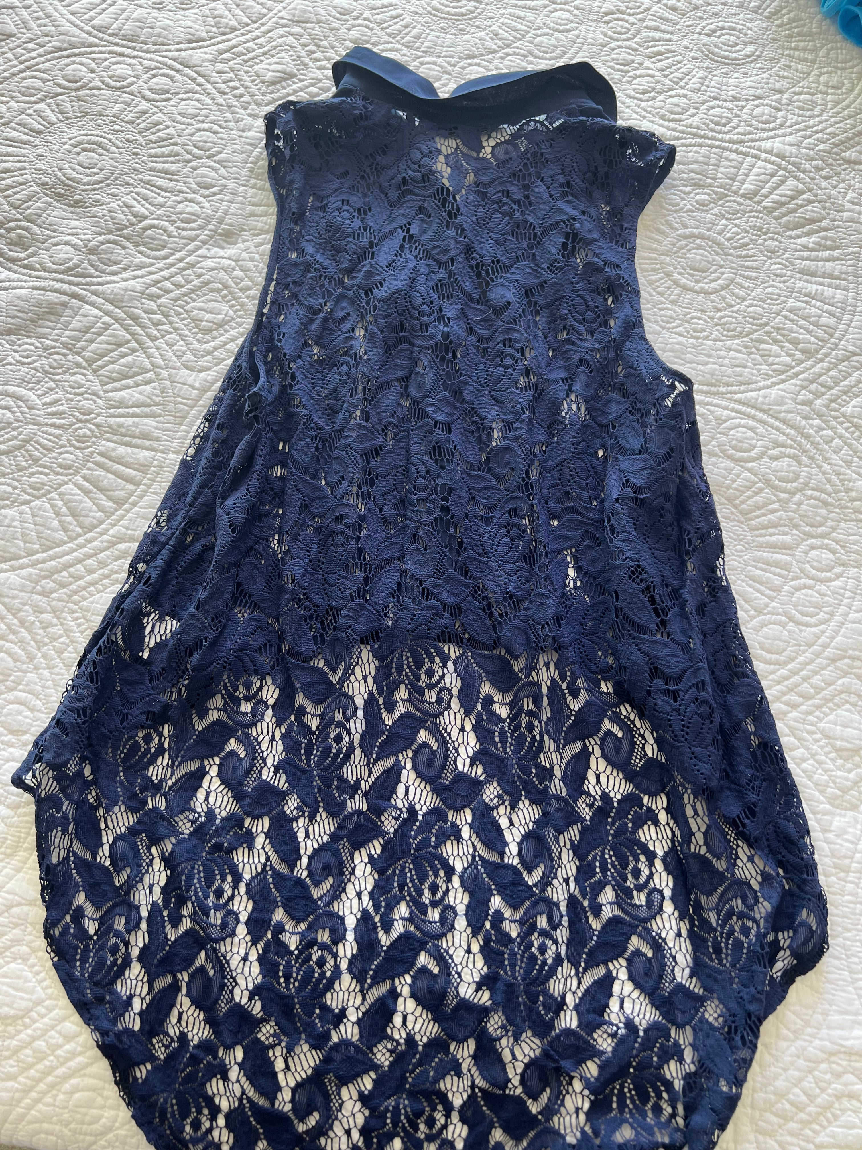 Navy lace top