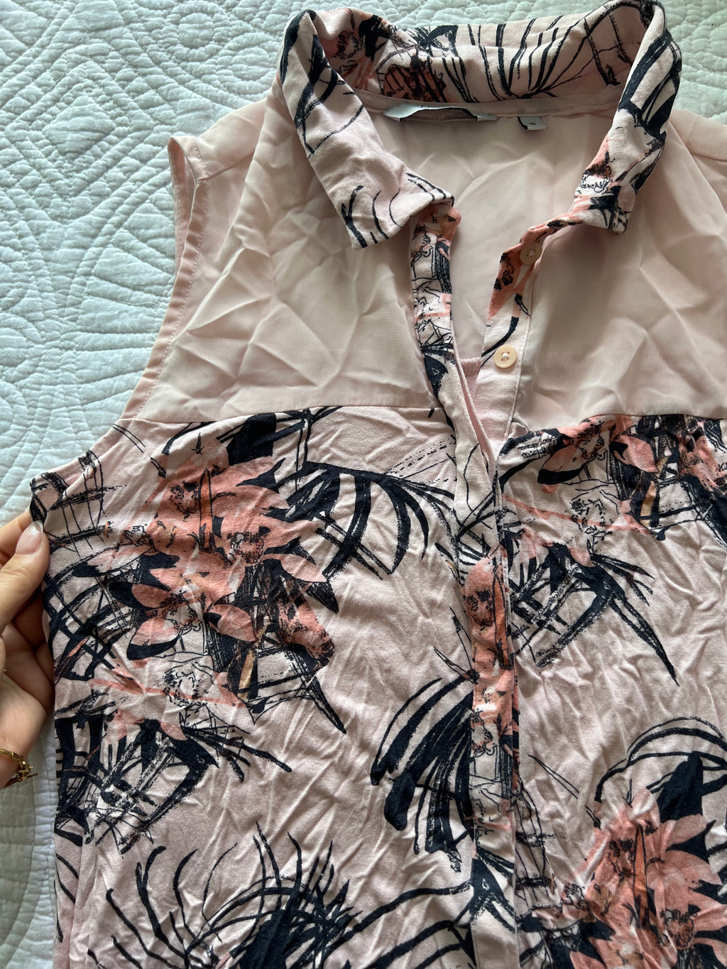 Button up pink top