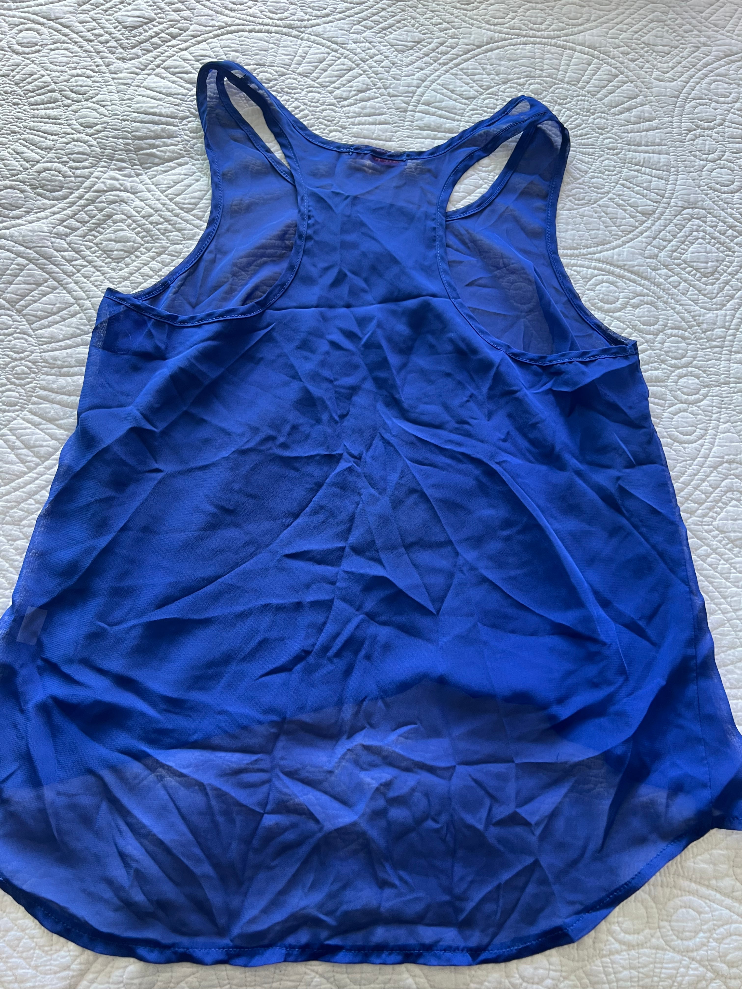 Blue flowy top