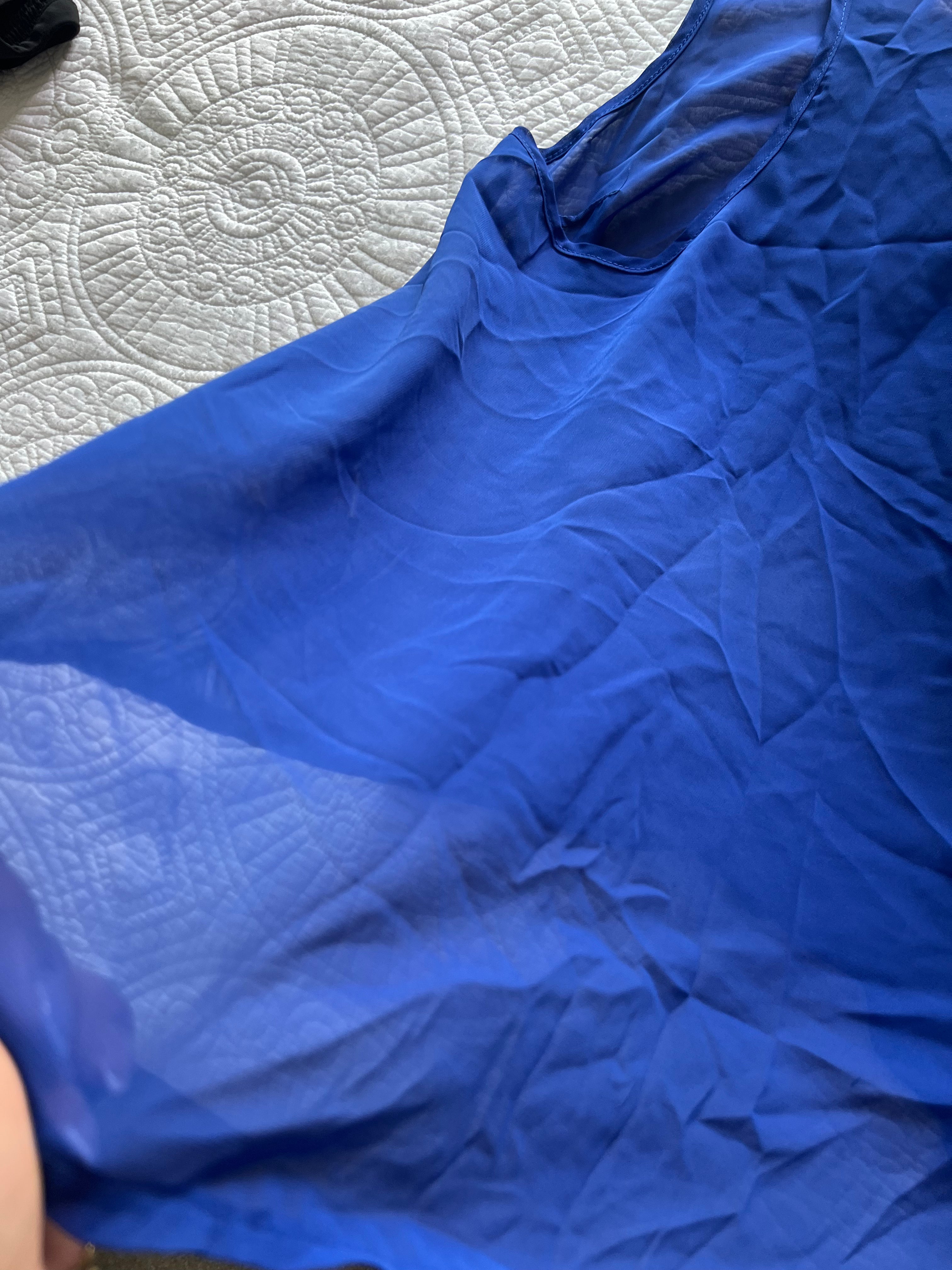 Blue flowy top