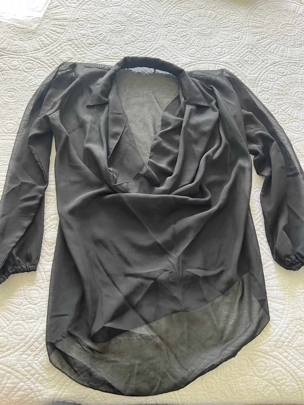 Black mesh top