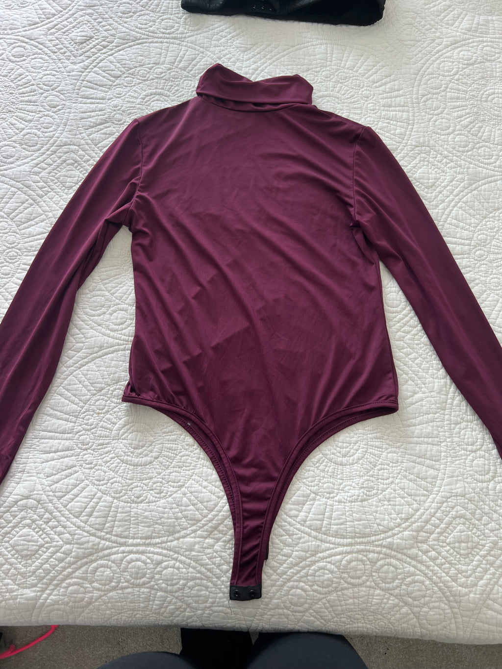 Burgundy turtle neck bodysuit