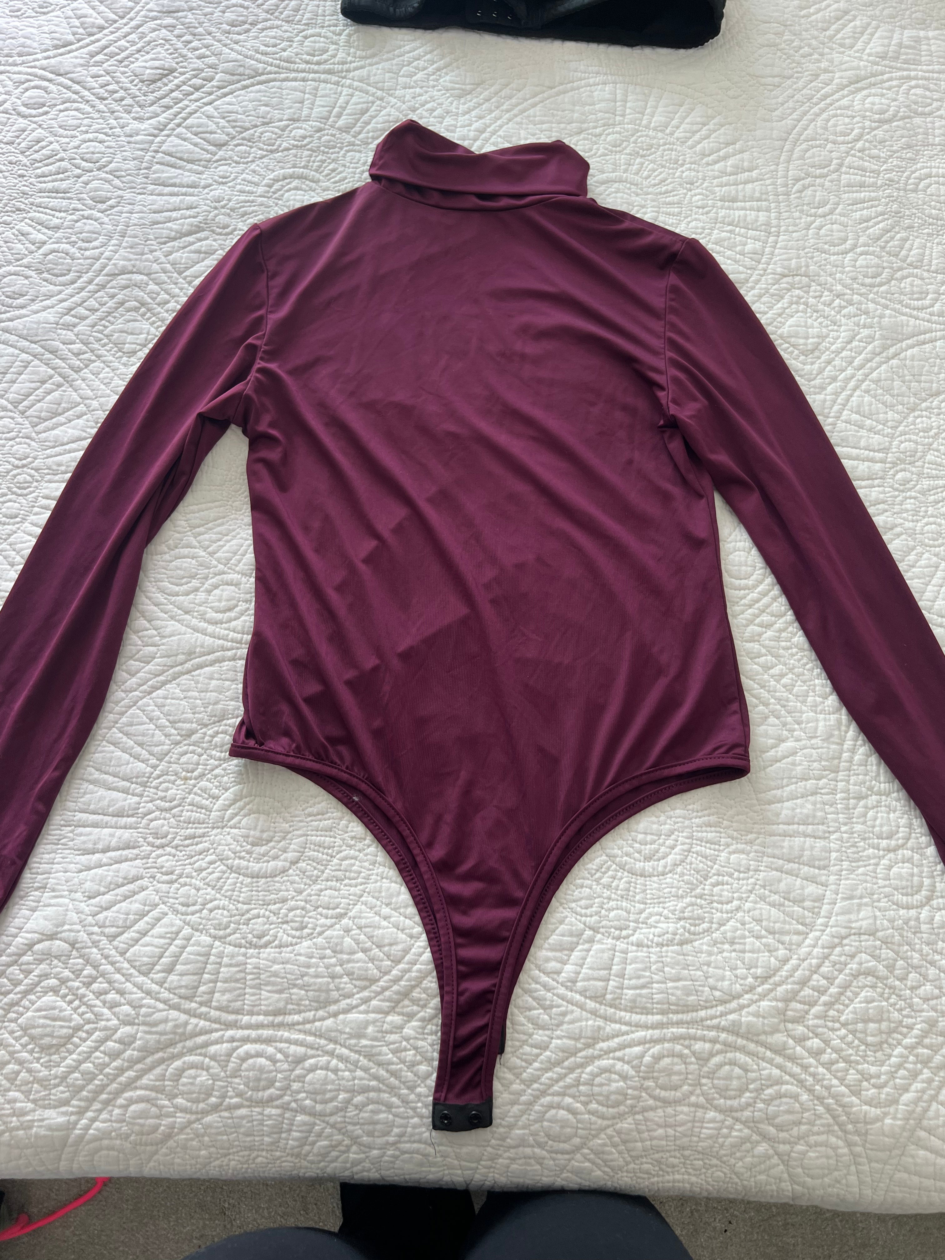 Burgundy turtle neck bodysuit