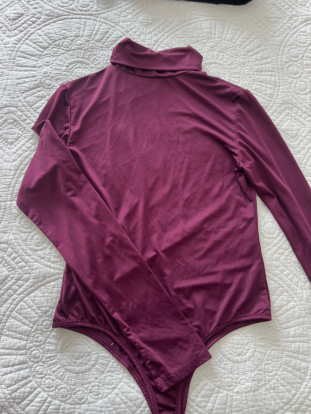 Burgundy turtle neck bodysuit
