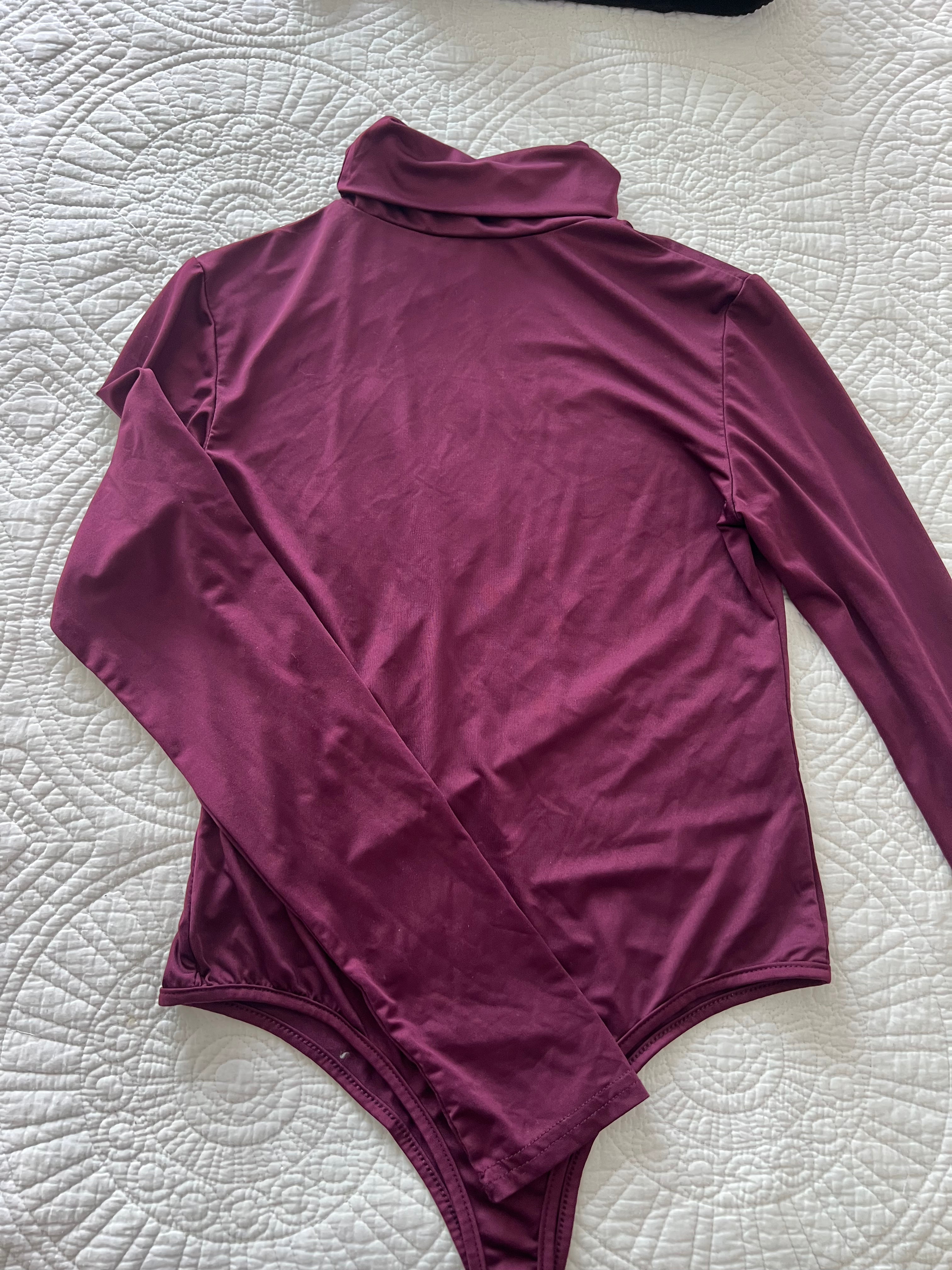 Burgundy turtle neck bodysuit