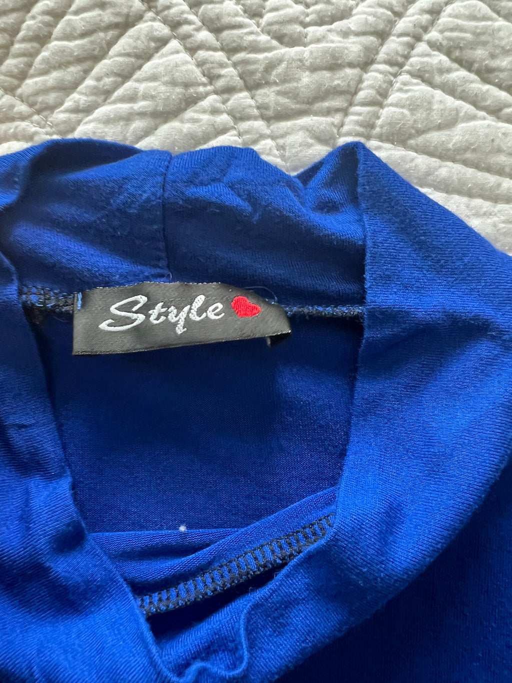 Blue turtle neck bodysuit