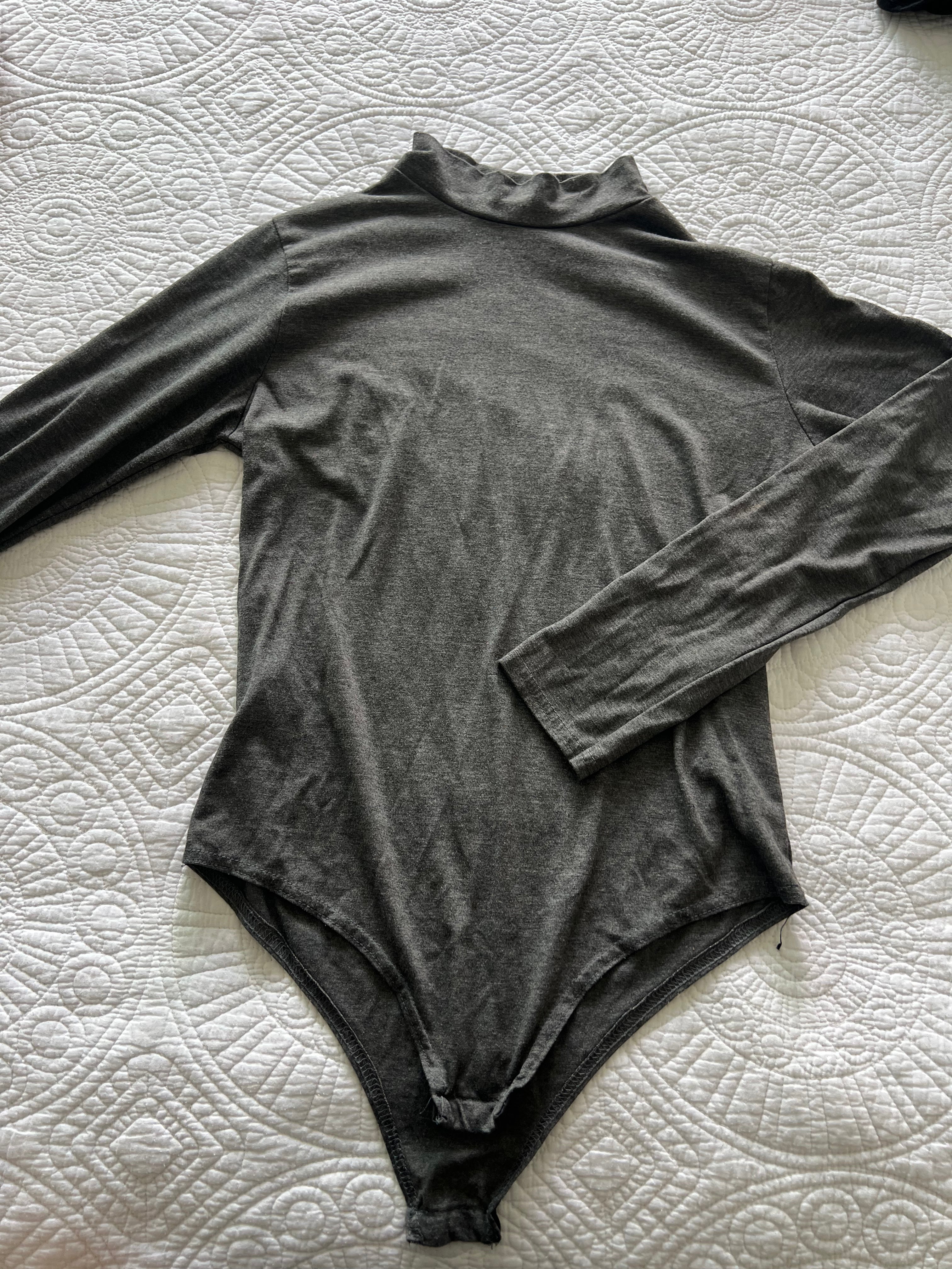 Grey turtle neck bodysuit