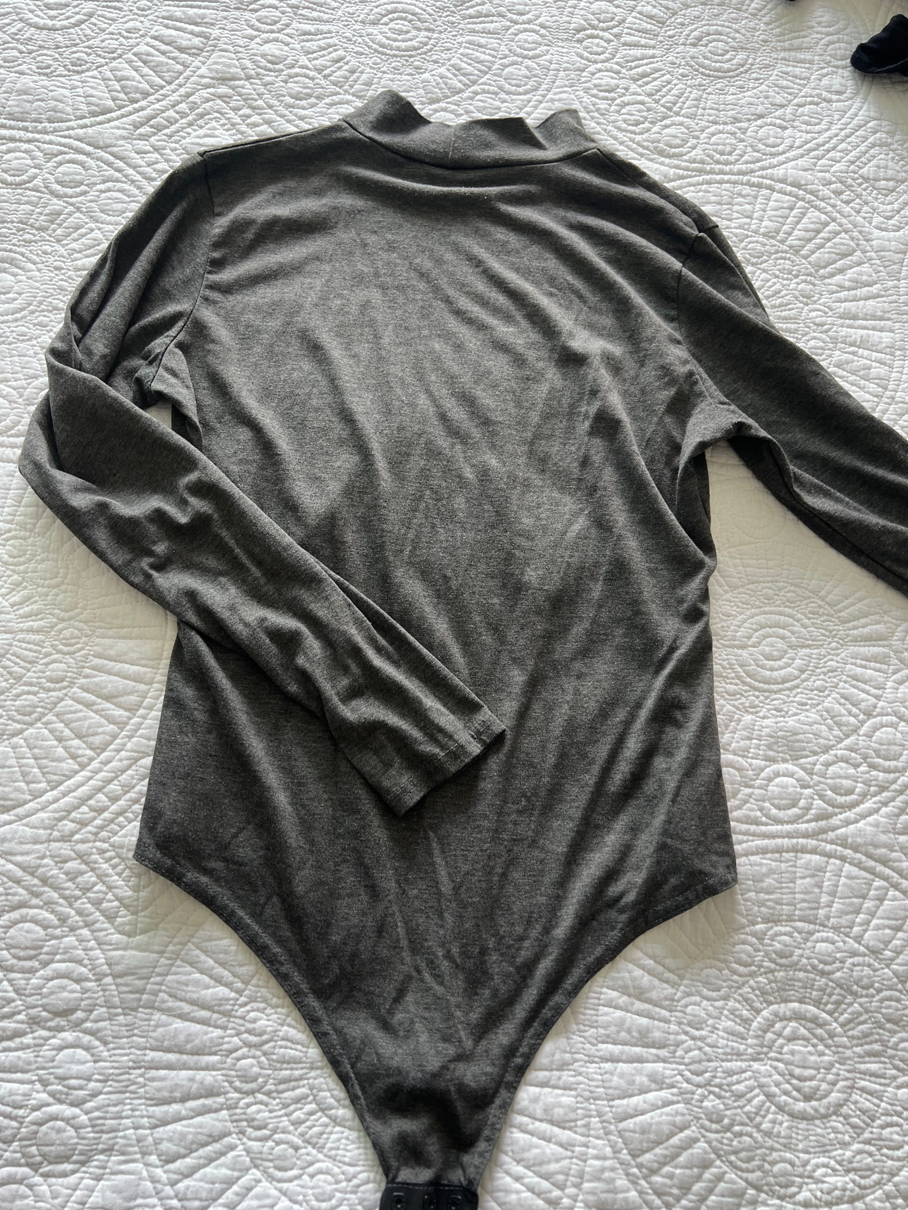 Grey turtle neck bodysuit