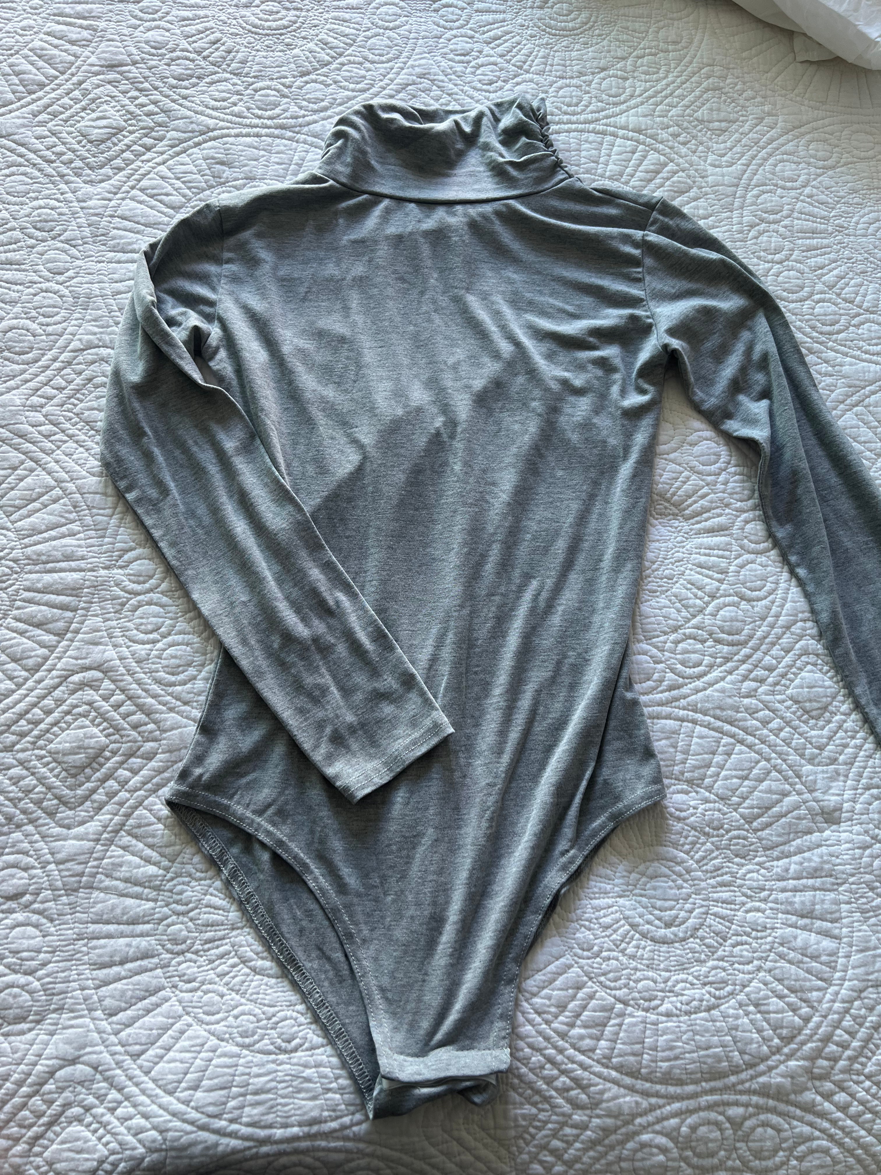Grey turtle neck bodysuit