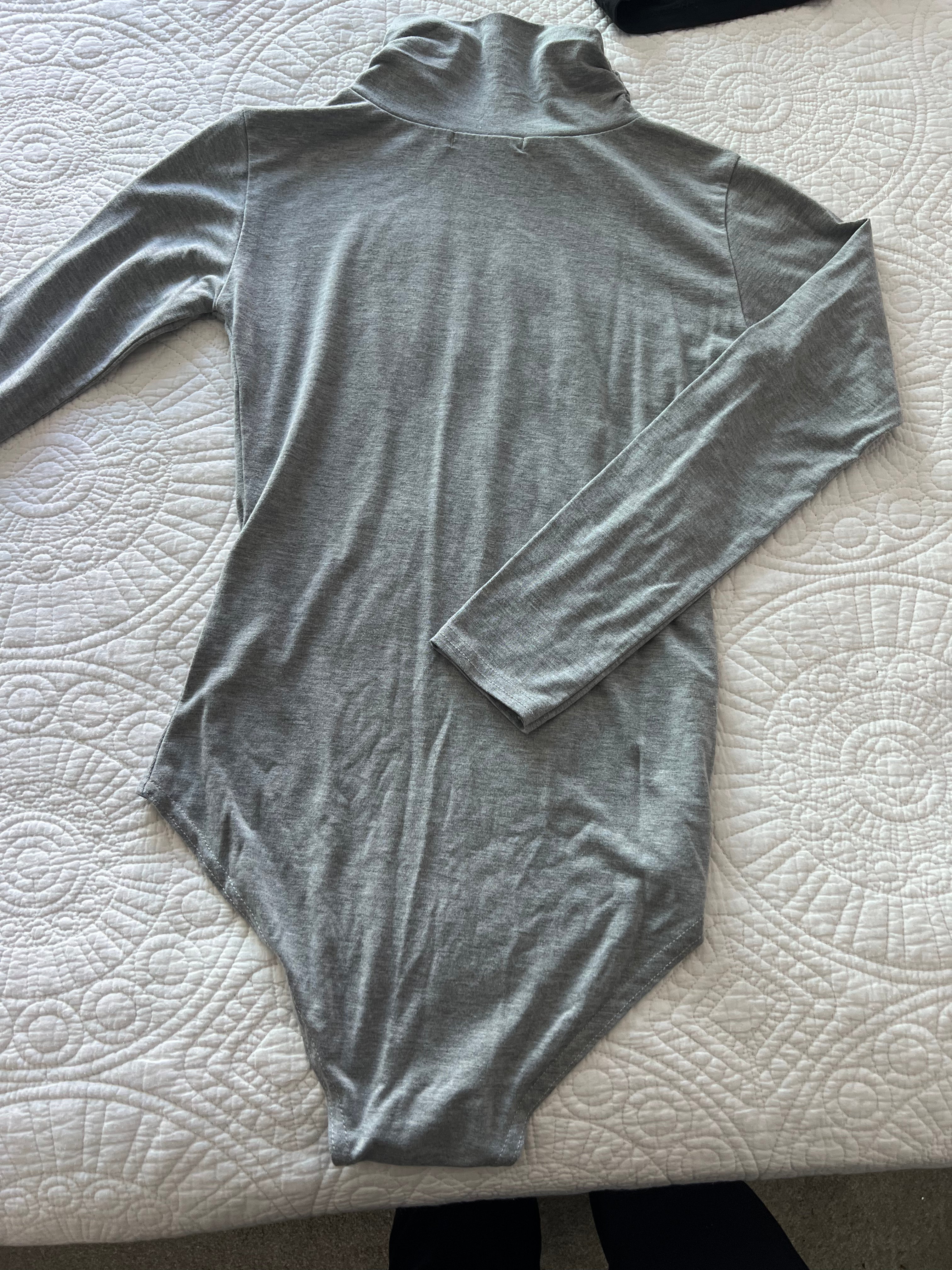 Grey turtle neck bodysuit