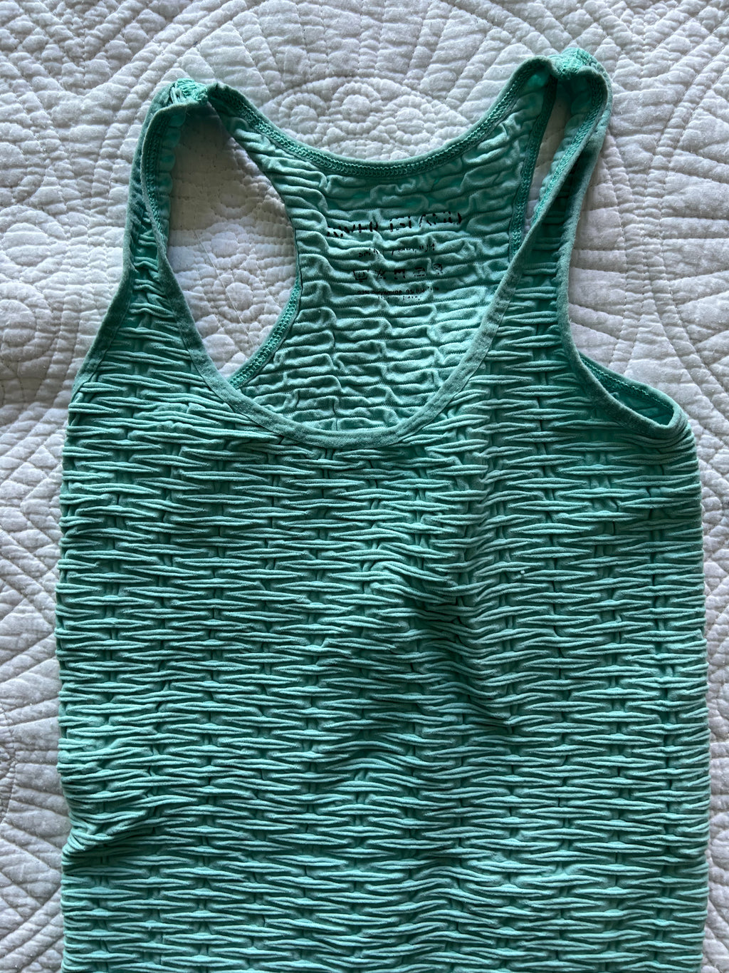 Textured green top