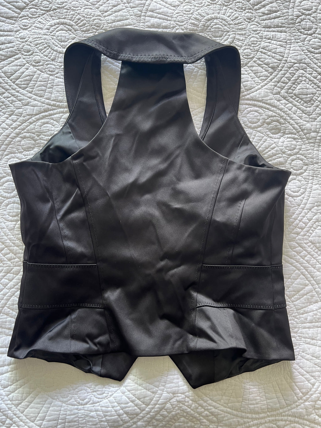Black satin waist coat