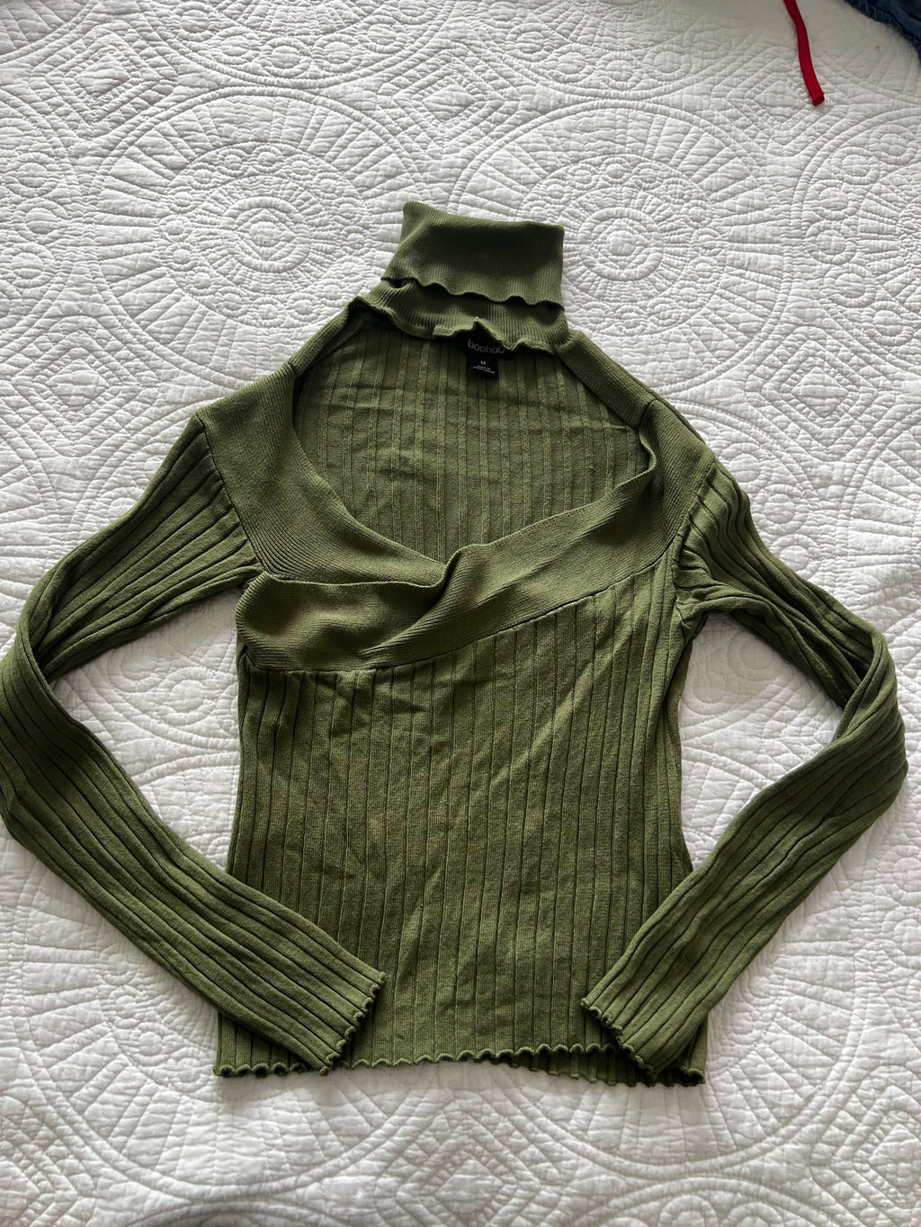 Khaki turtle neck top