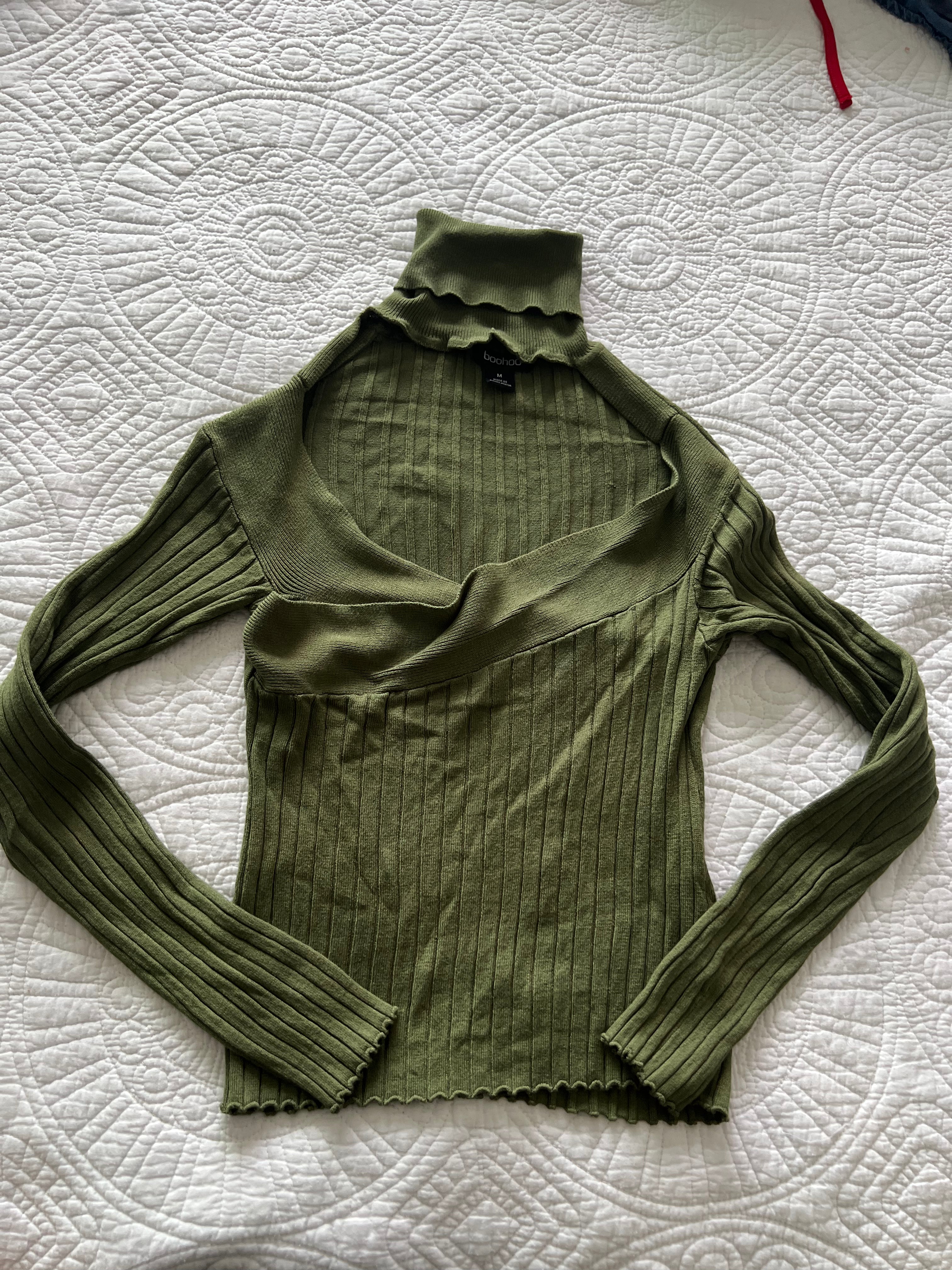 Khaki turtle neck top