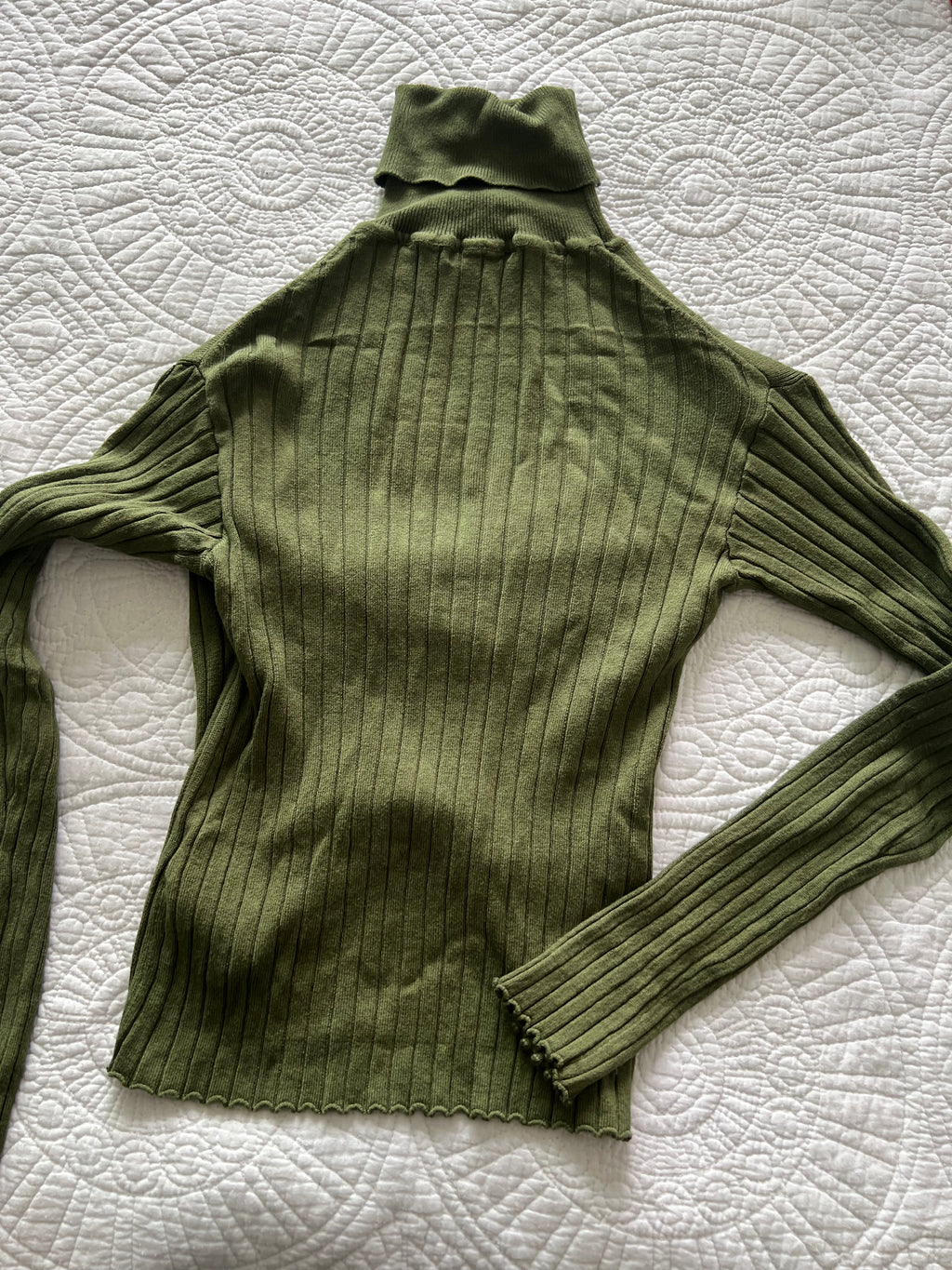 Khaki turtle neck top