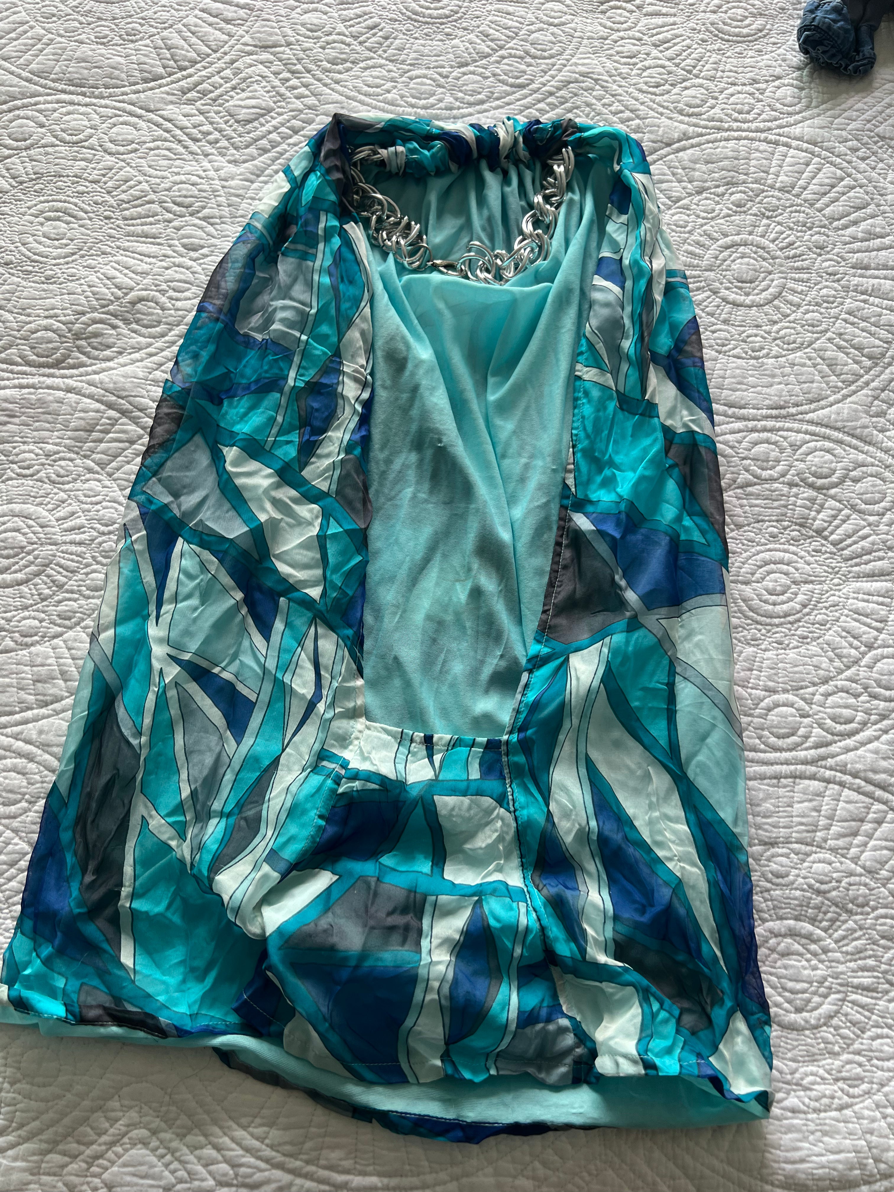 Blue mini dress