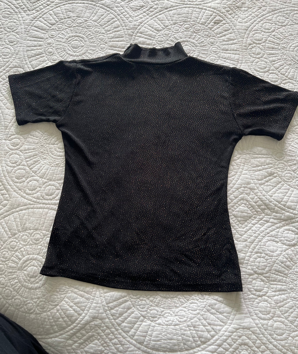 Black short sleeve turtle neck