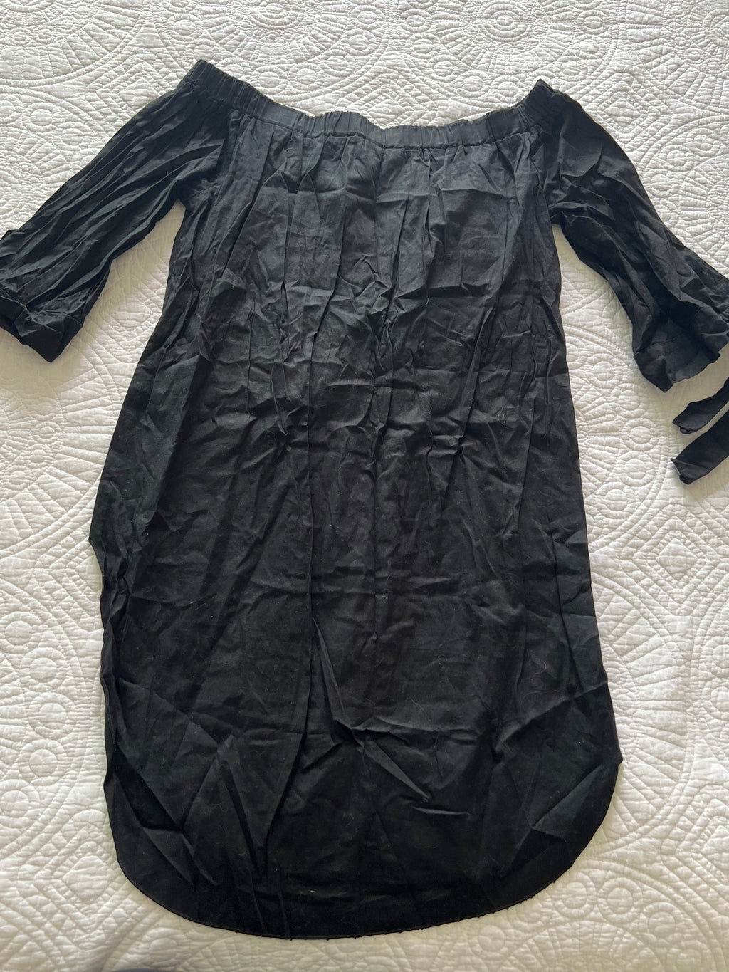 Black, off shoulder flowy dress