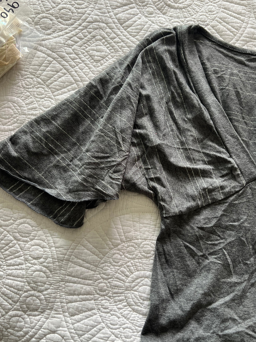Grey v neck top