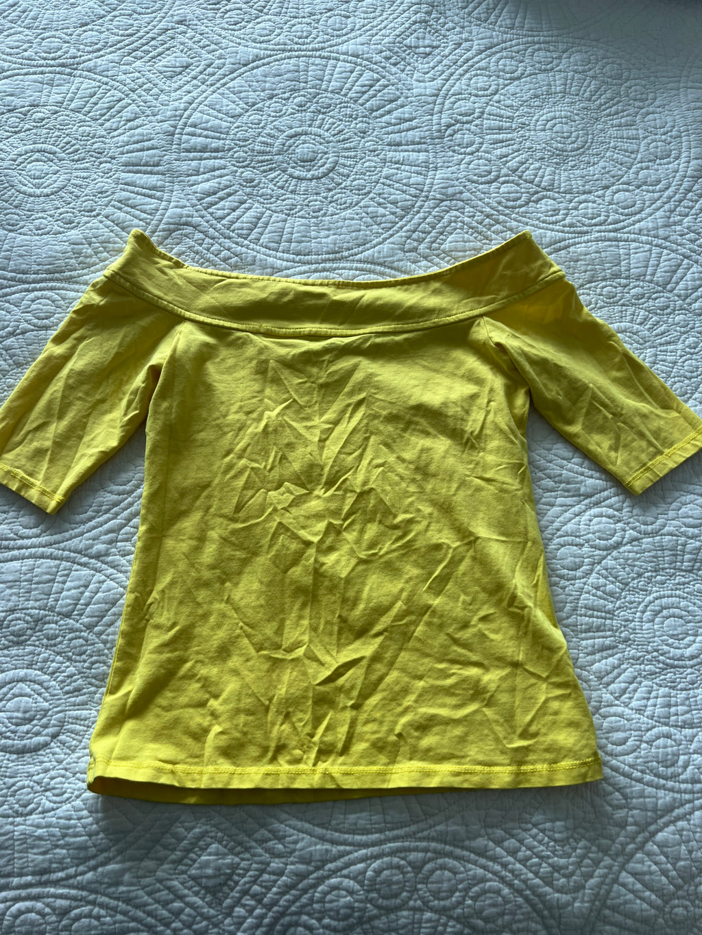 Yellow off the shoulder top
