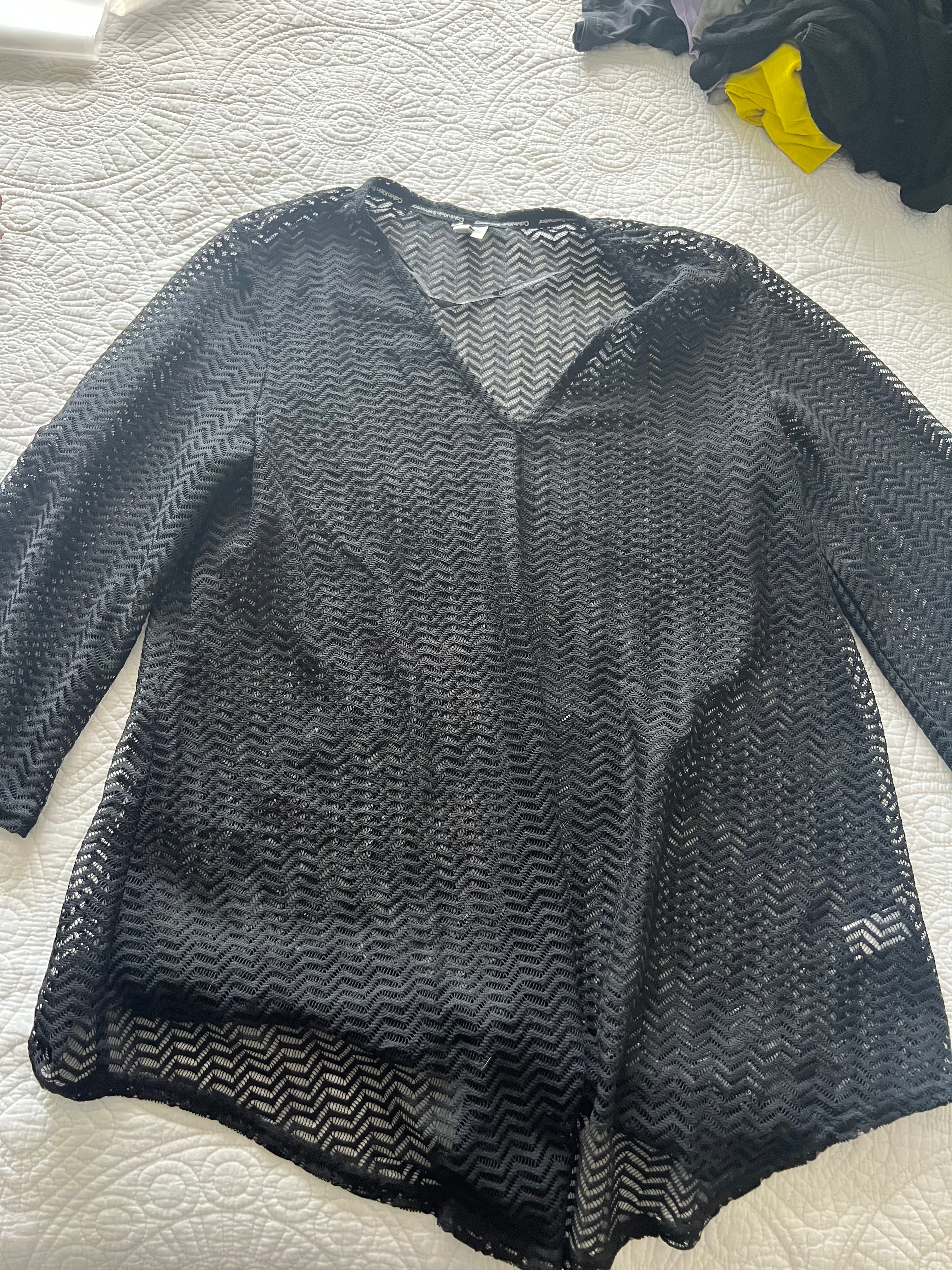 Calvin Klein black sheer top