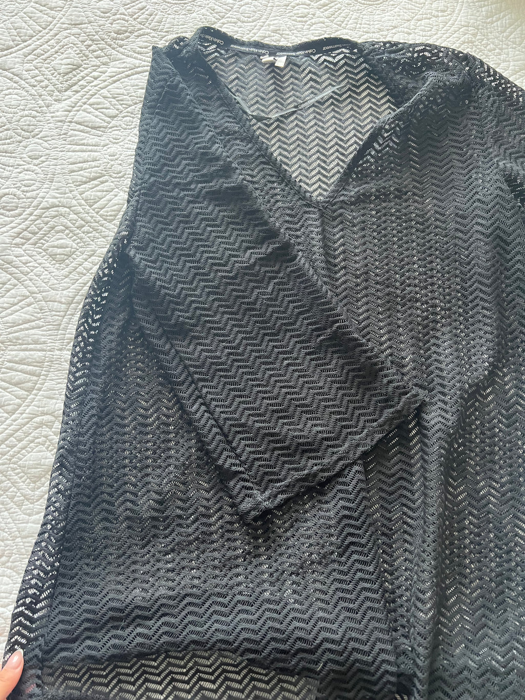 Calvin Klein black sheer top