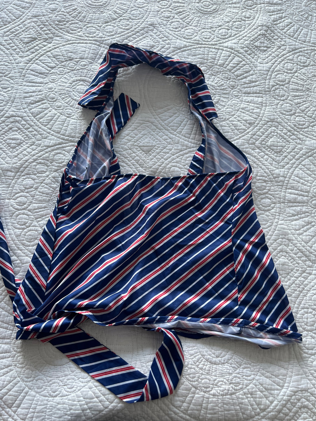 Stripy tie up crop top