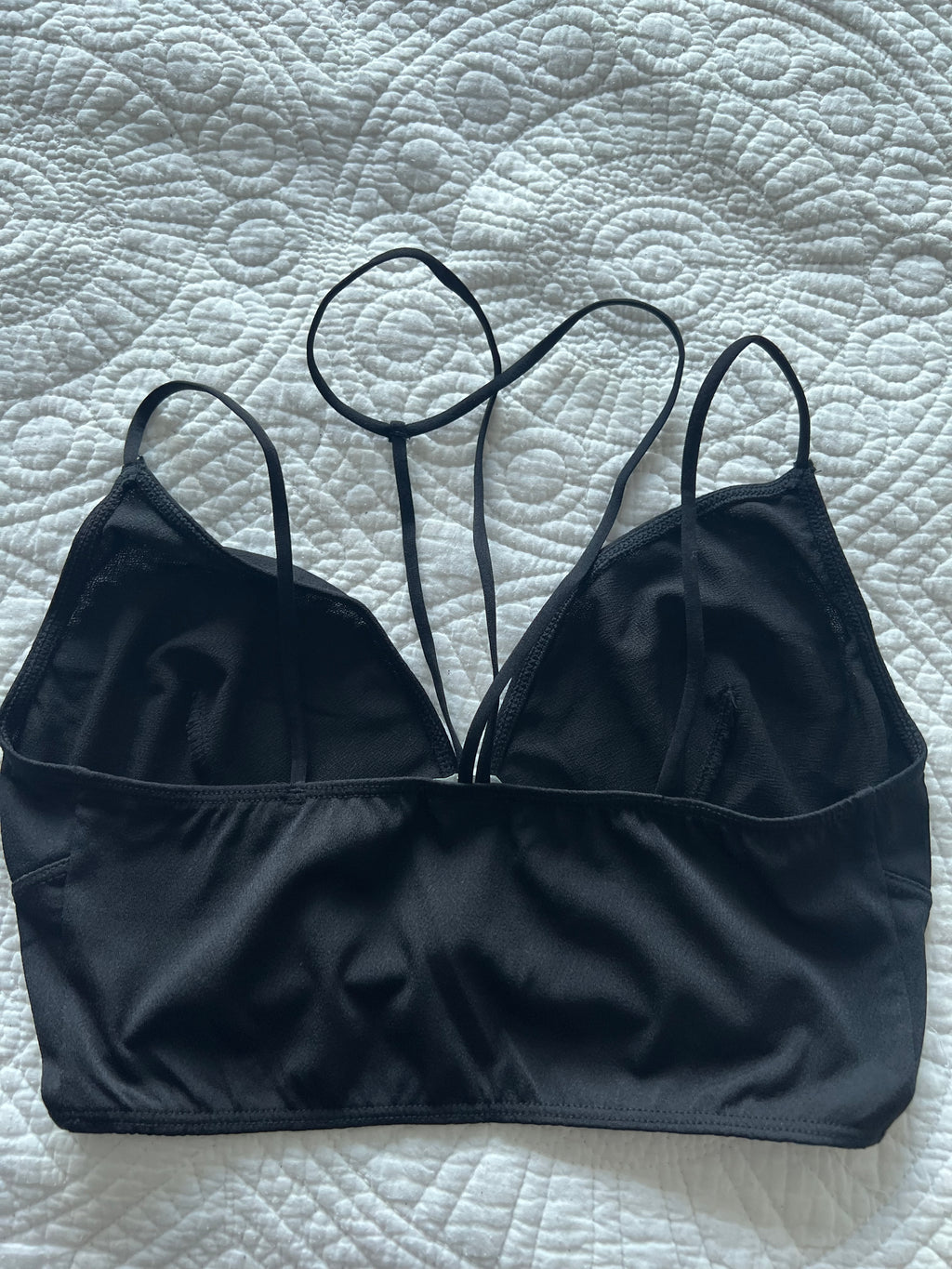 Black strappy crop top