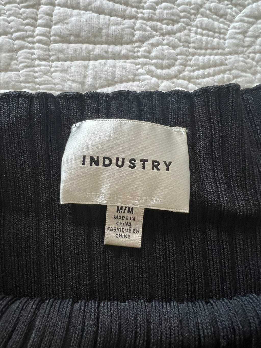 Black ribbed top