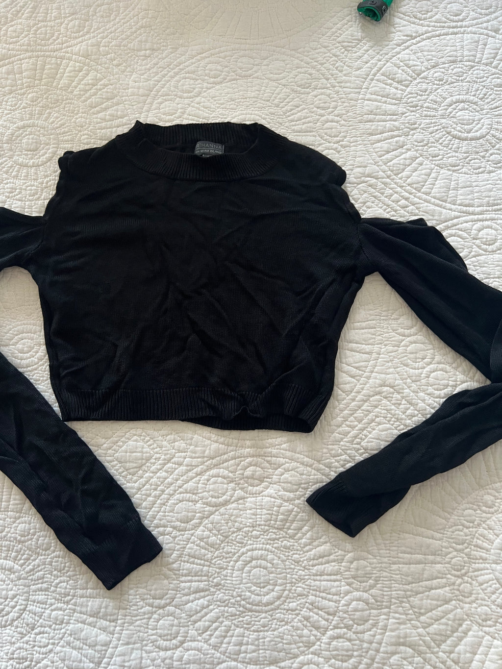 Black crop top with cut outs