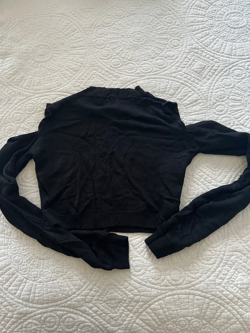 Black crop top with cut outs