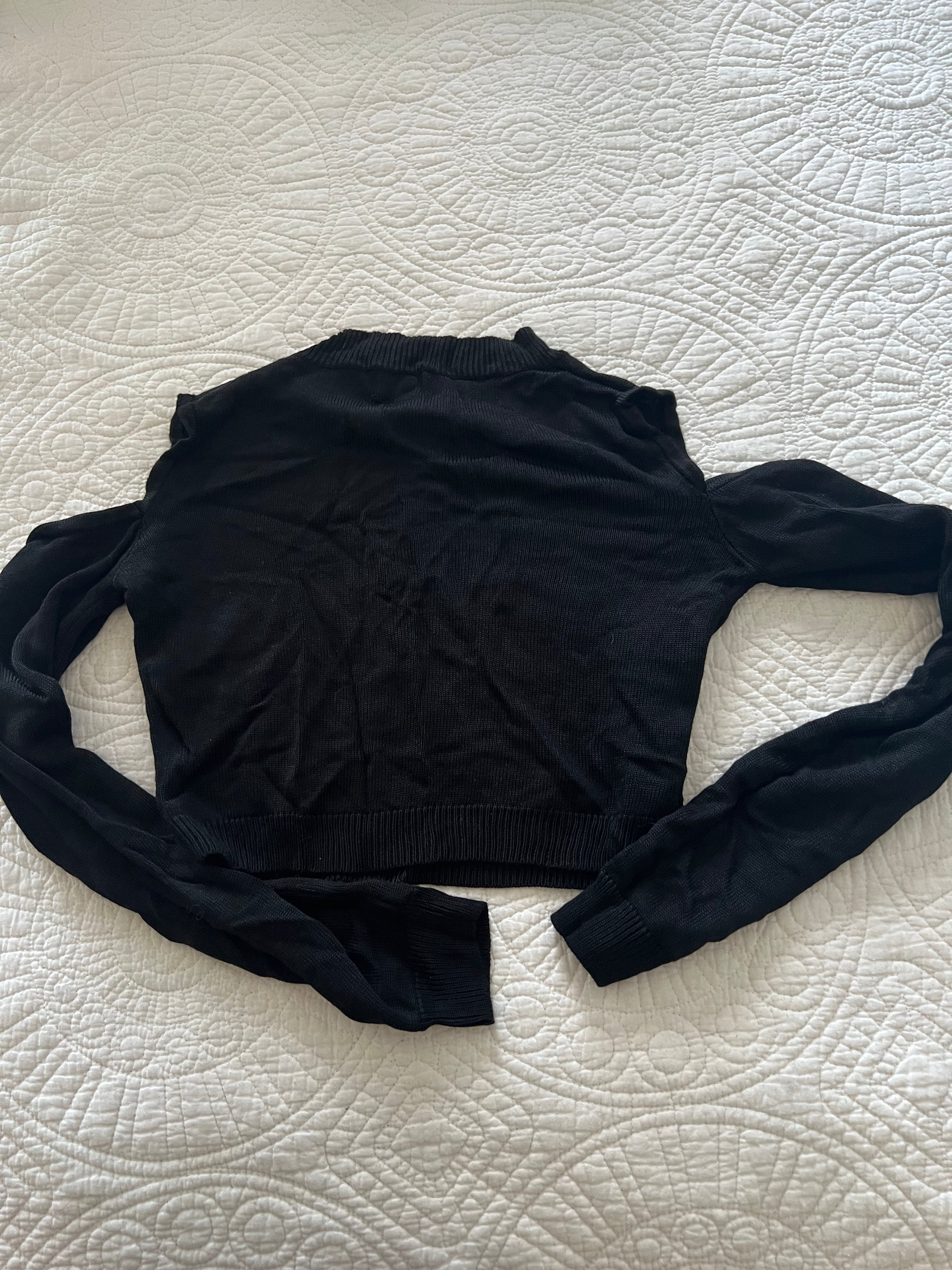 Black crop top with cut outs
