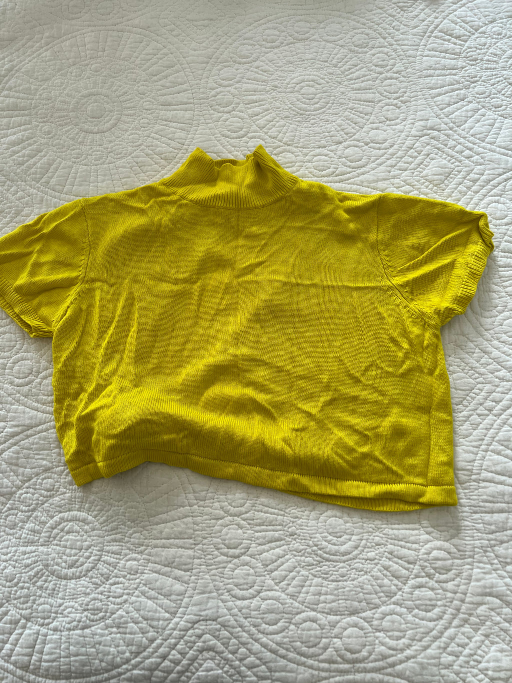 Yellow high neck crop top