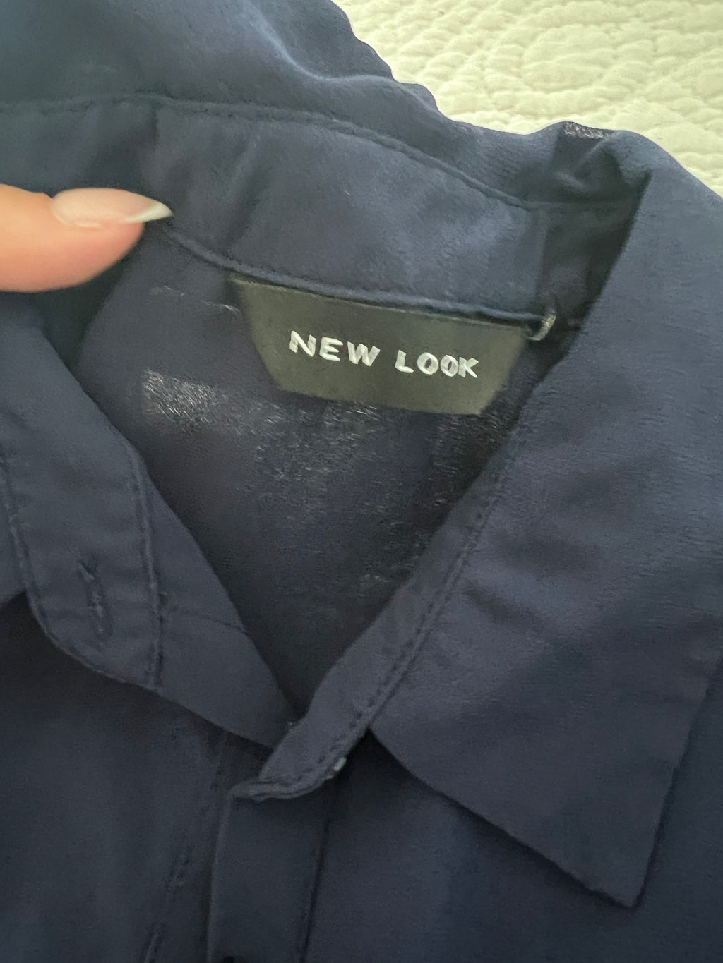 Navy blue sheer shirt