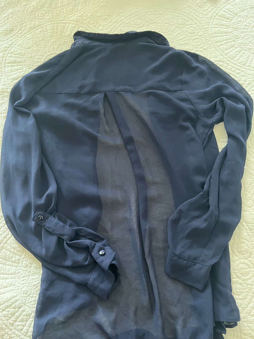 Navy blue sheer shirt