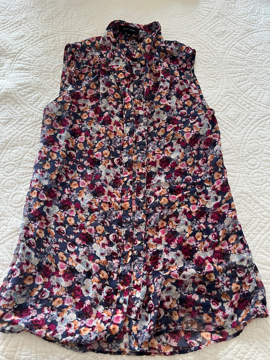 Flower button up top