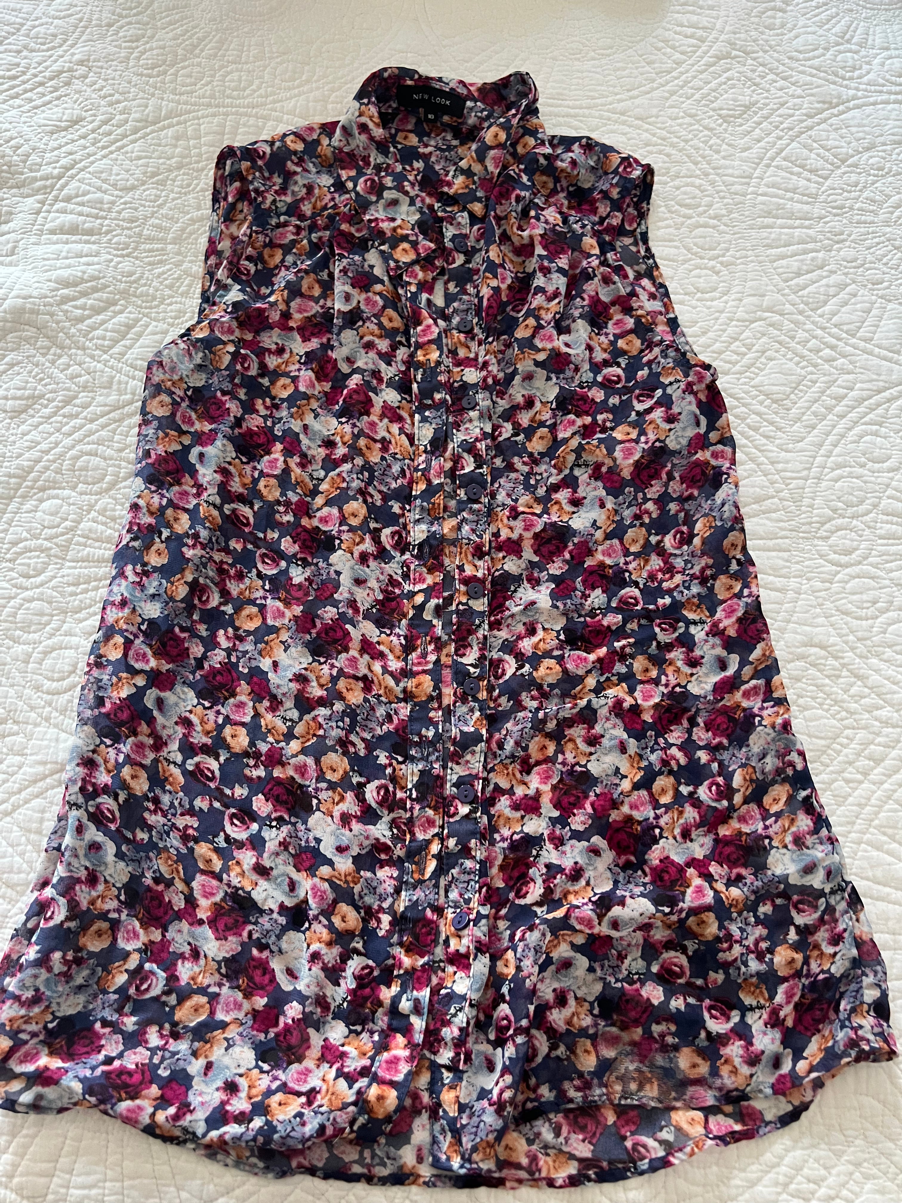 Flower button up top