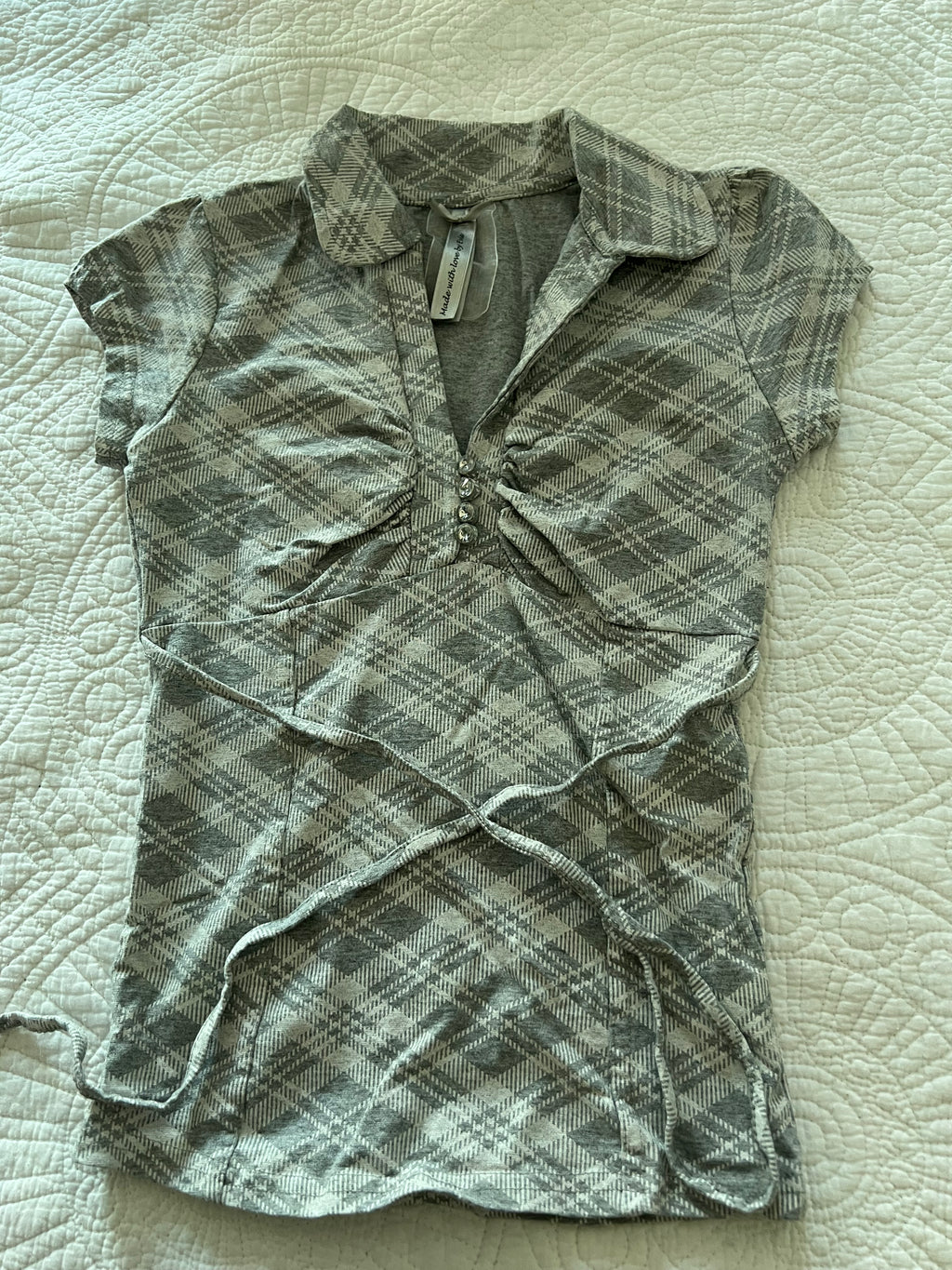 Checkered short sleeve shirt