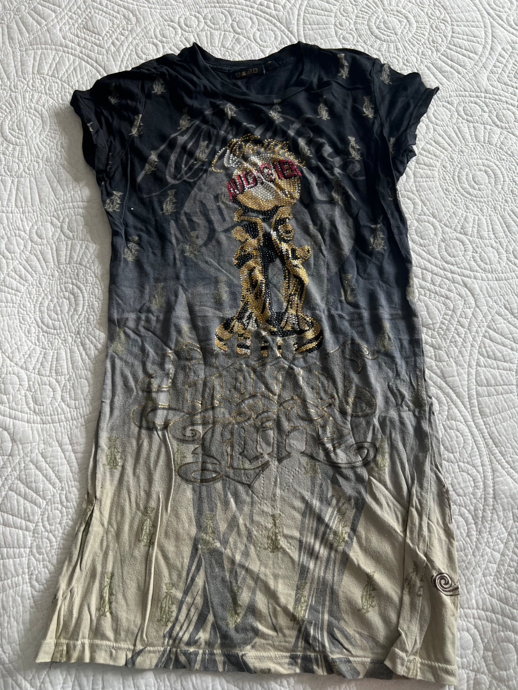 Ed Hardy black & nude top/dress