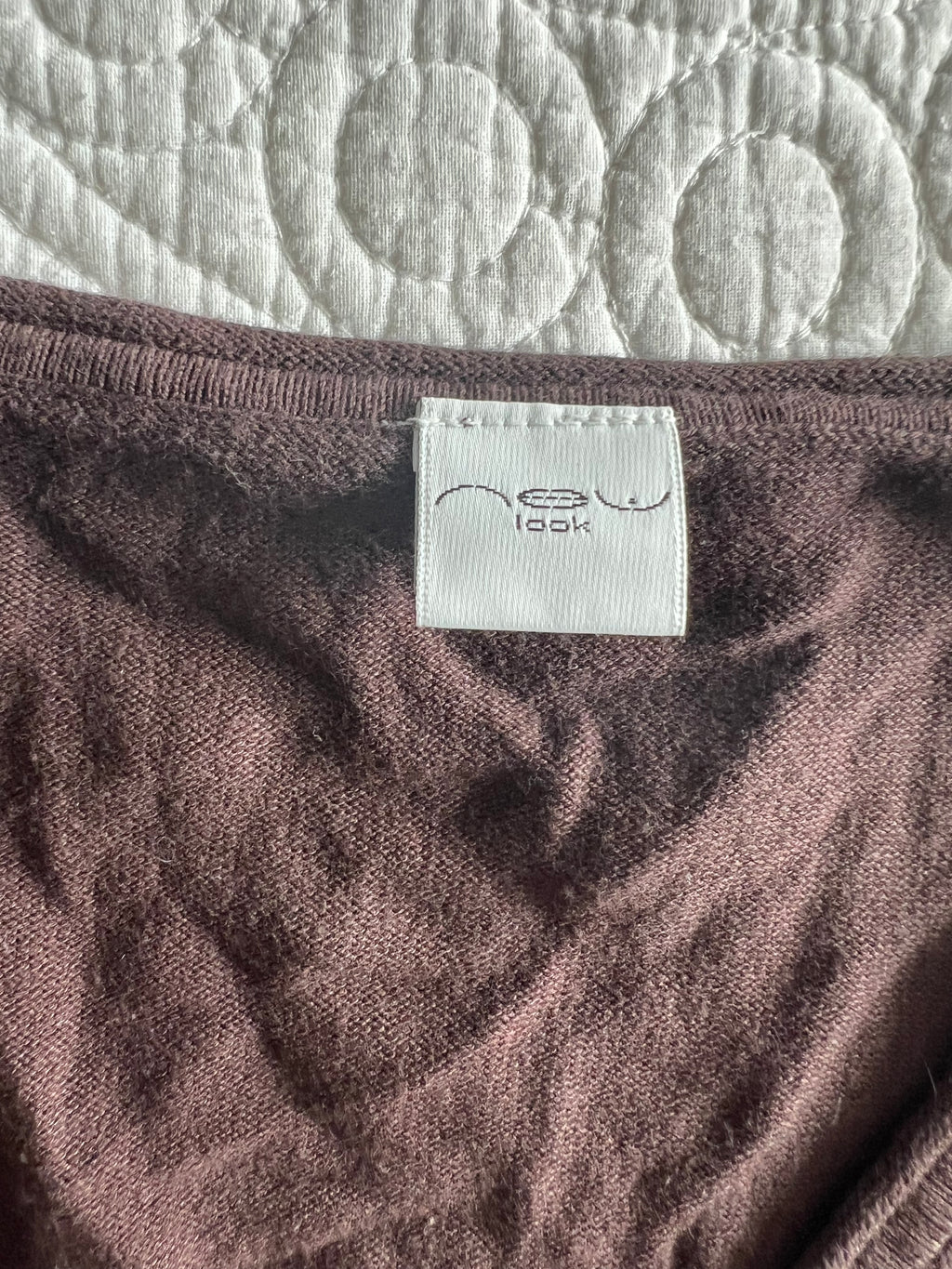 V neck brown jumper