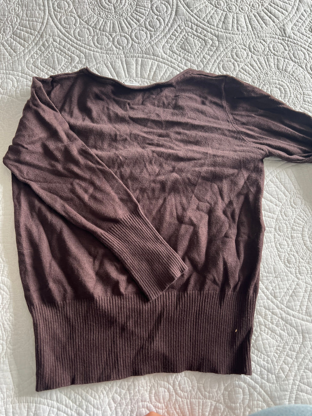 V neck brown jumper