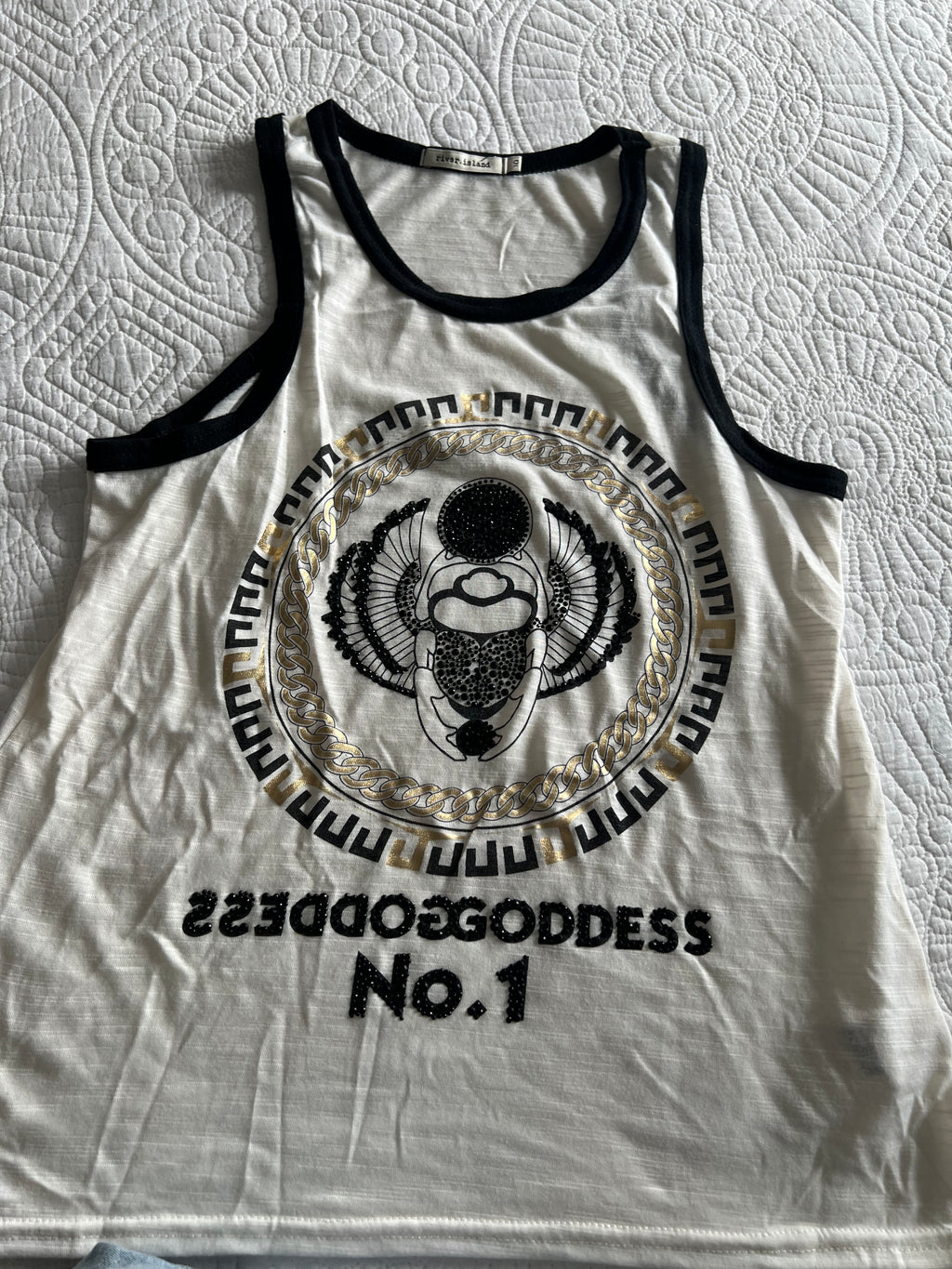 White graphic vest