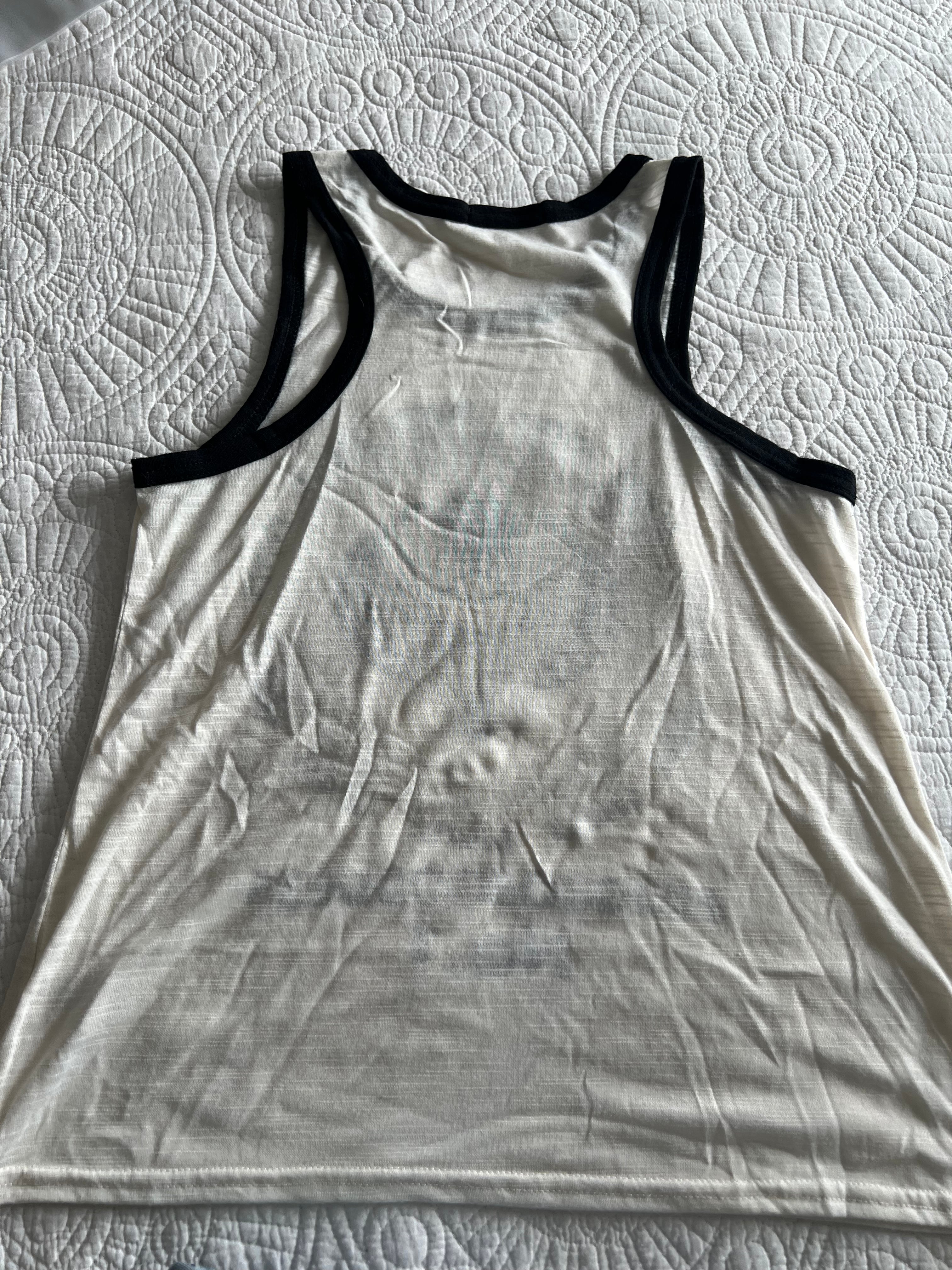 White graphic vest
