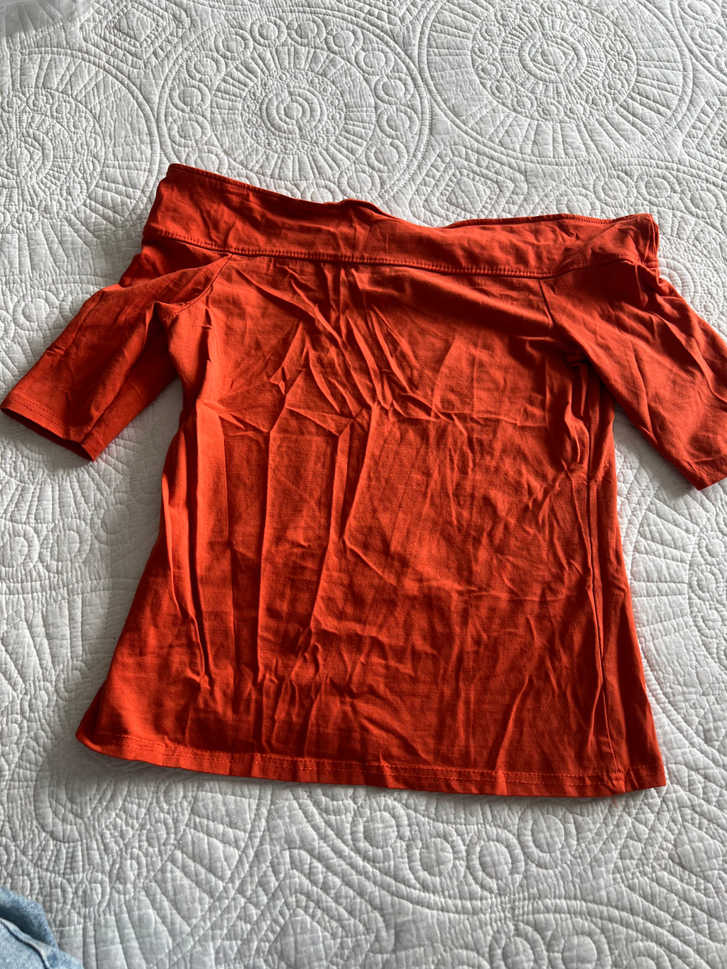 Orange off the shoulder top