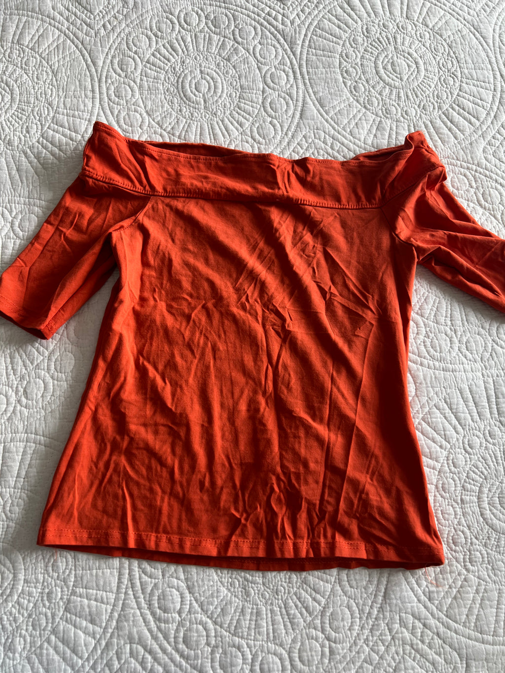 Orange off the shoulder top