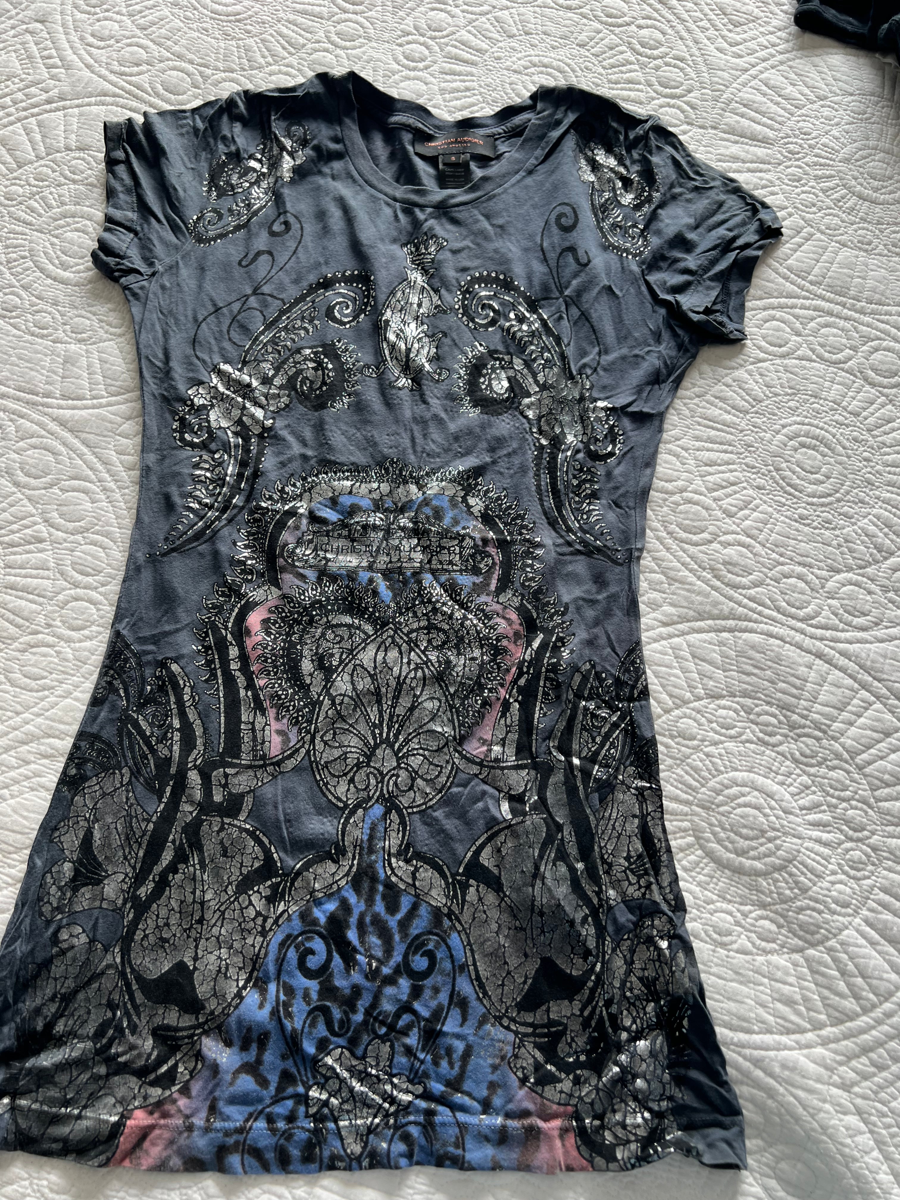 Ed Hardy grey graphic top/dress