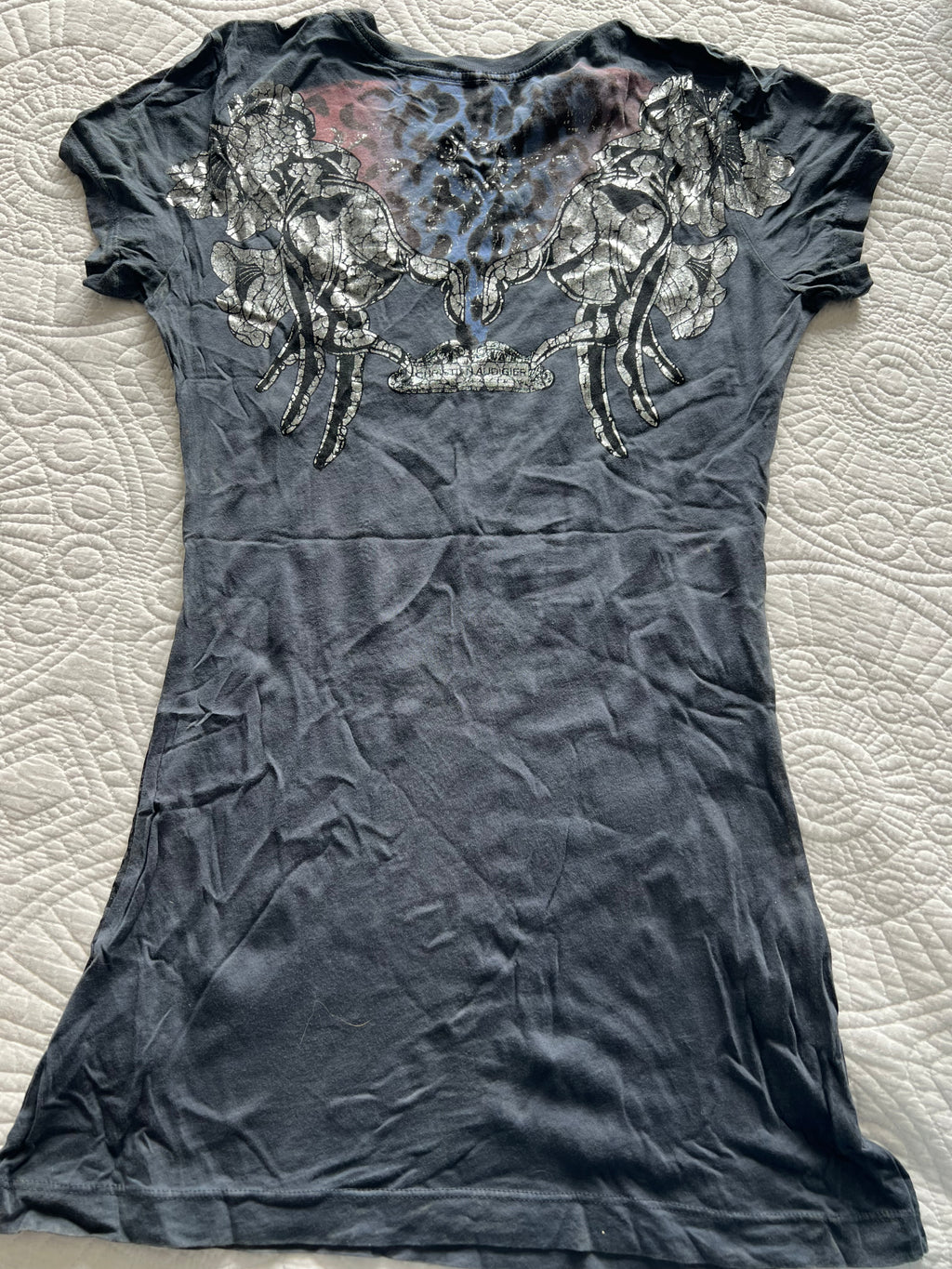 Ed Hardy grey graphic top/dress