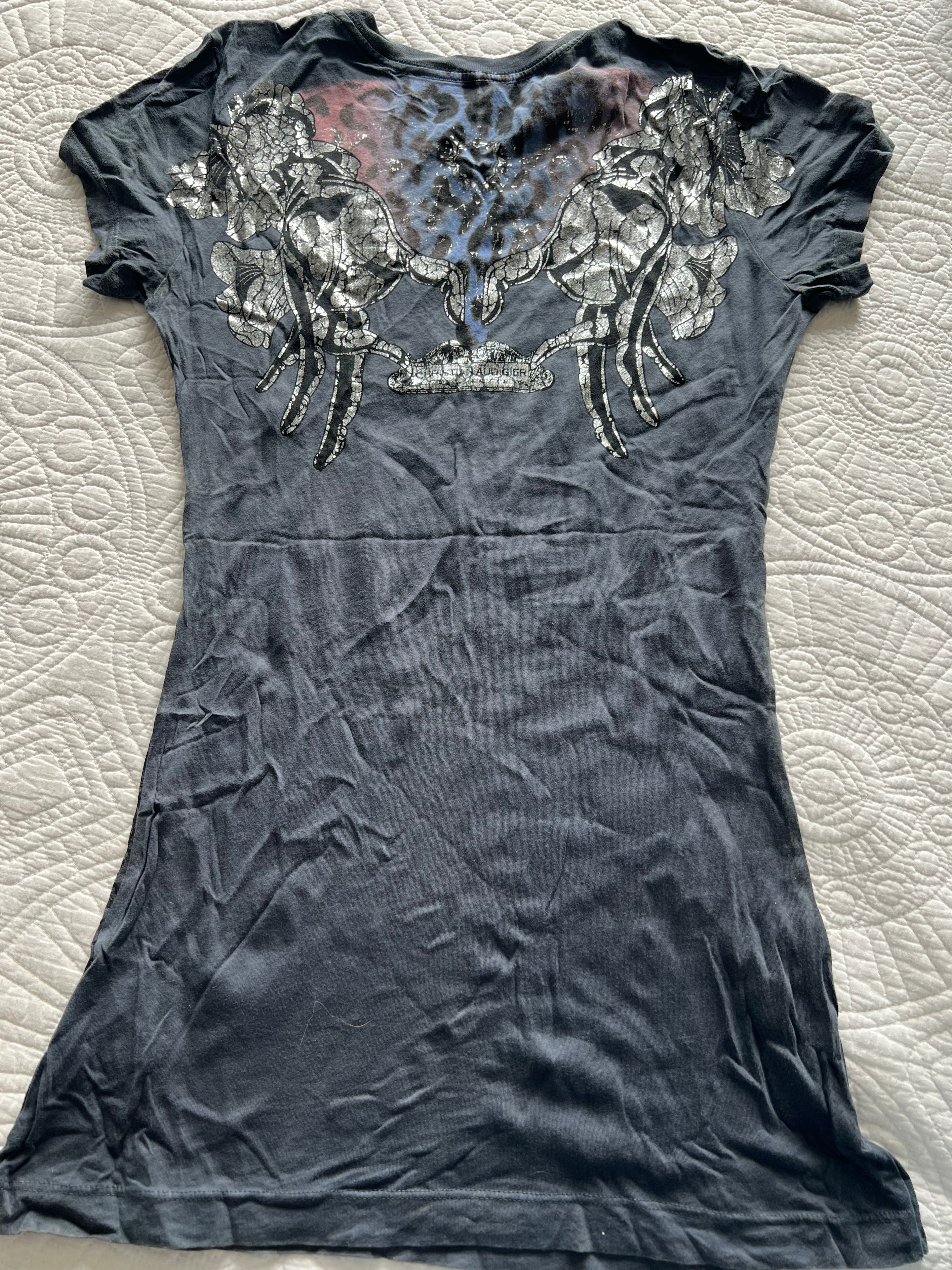 Ed Hardy grey graphic top/dress