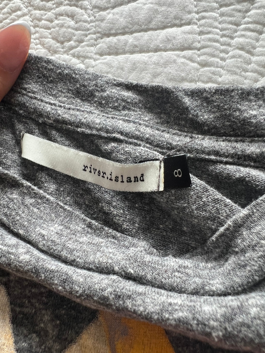 Grey graphic print jumper