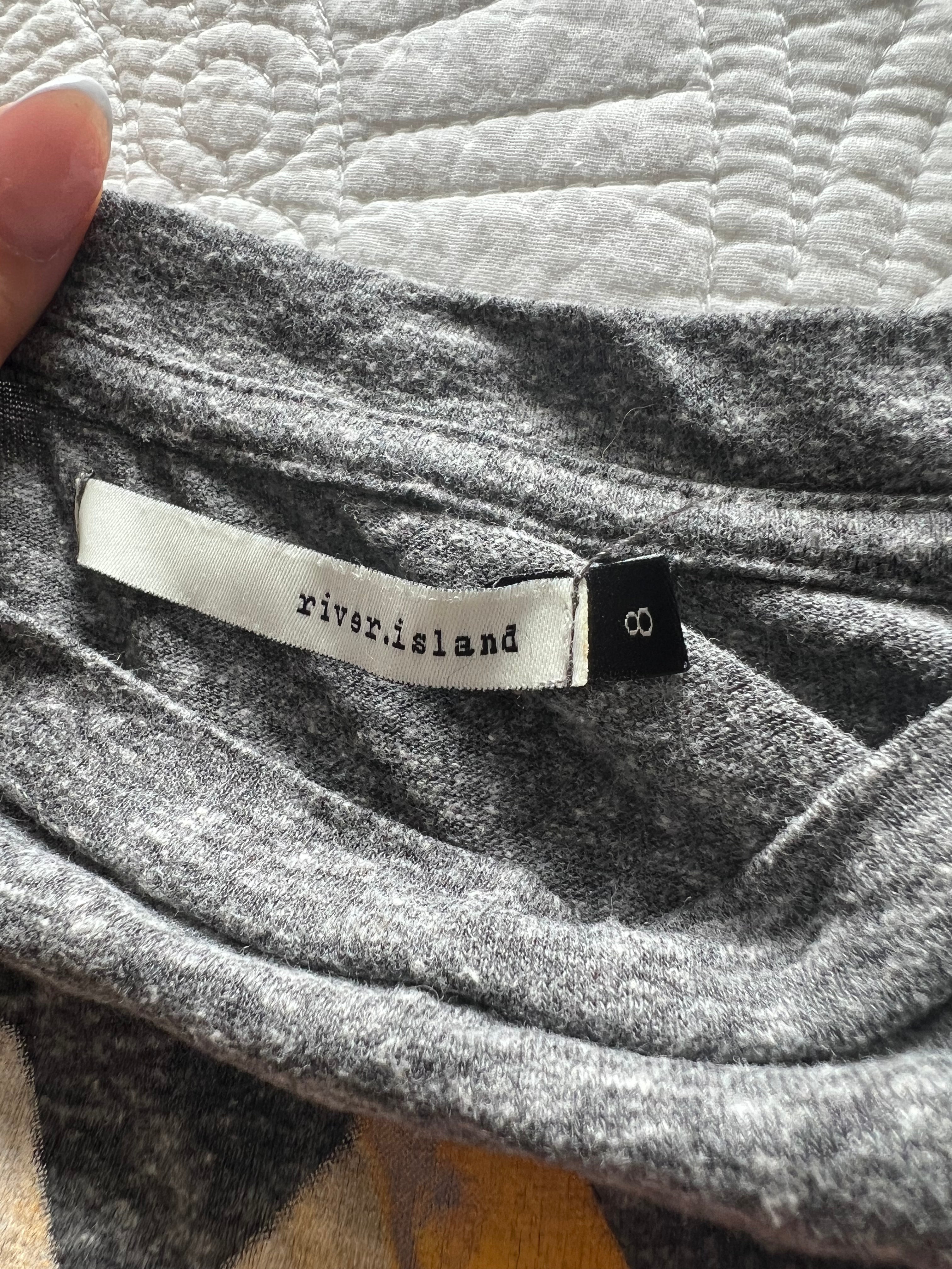 Grey graphic print jumper